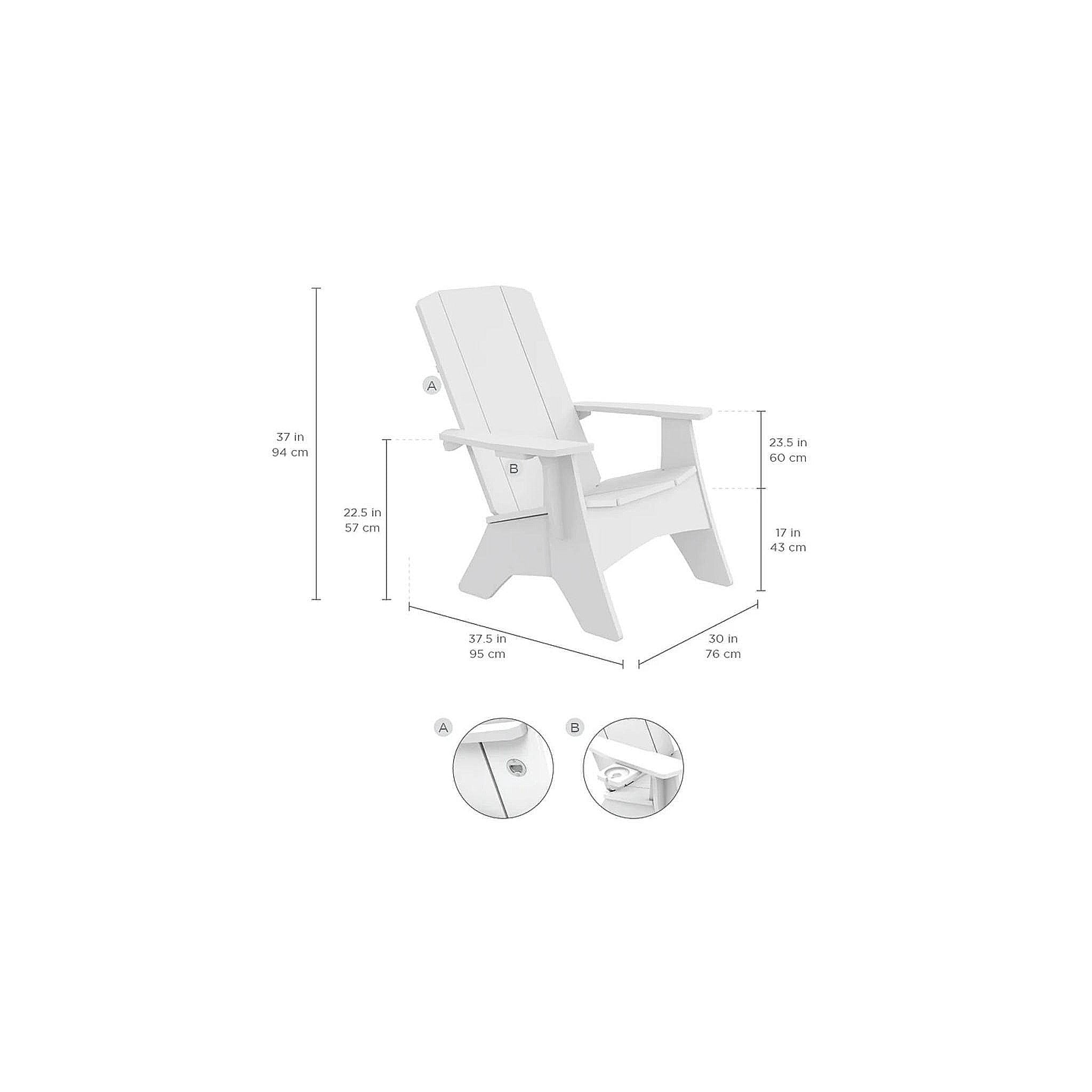Halo Firepit with Set of 4 Adirondacks
