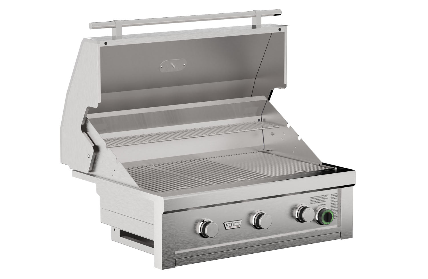 Videl USA Commercial 36-Inch Built-In Gas Grill - Premium 3 Burner with Built-In Timer - Backyard Ember