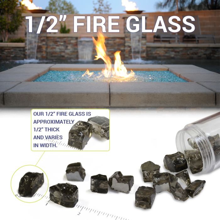 American Fire Glass 1/2" Azuria Blue 10 Pound Bag