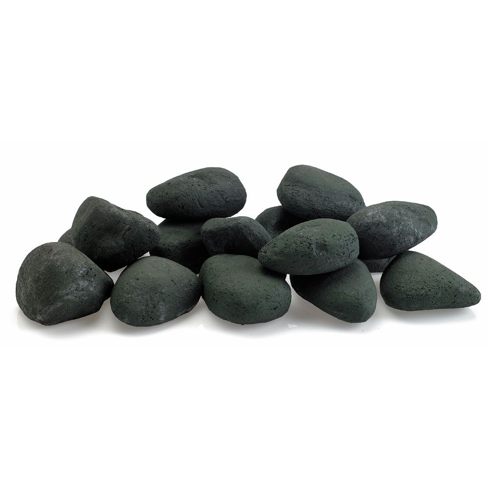 American Fire Glass Matte Black Lite Stones Set of 15 Stones