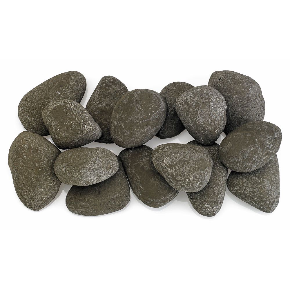 American Fire Glass Thunder Gray Lite Stones Set of 15 Stones