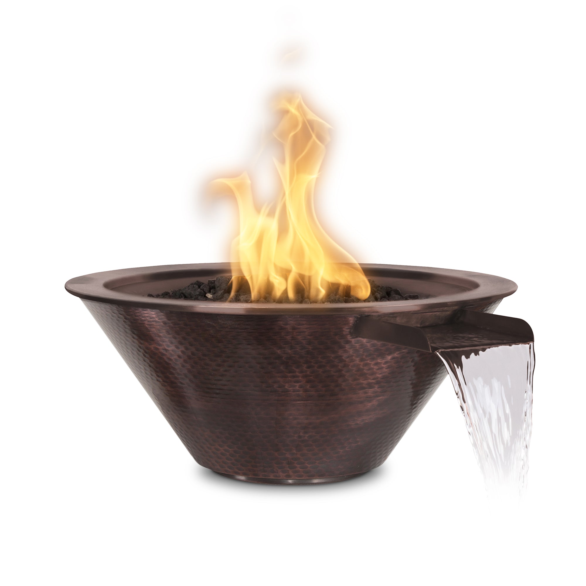 The Outdoor Plus Round Cazo Fire & Water Bowl - Copper 24-Inch