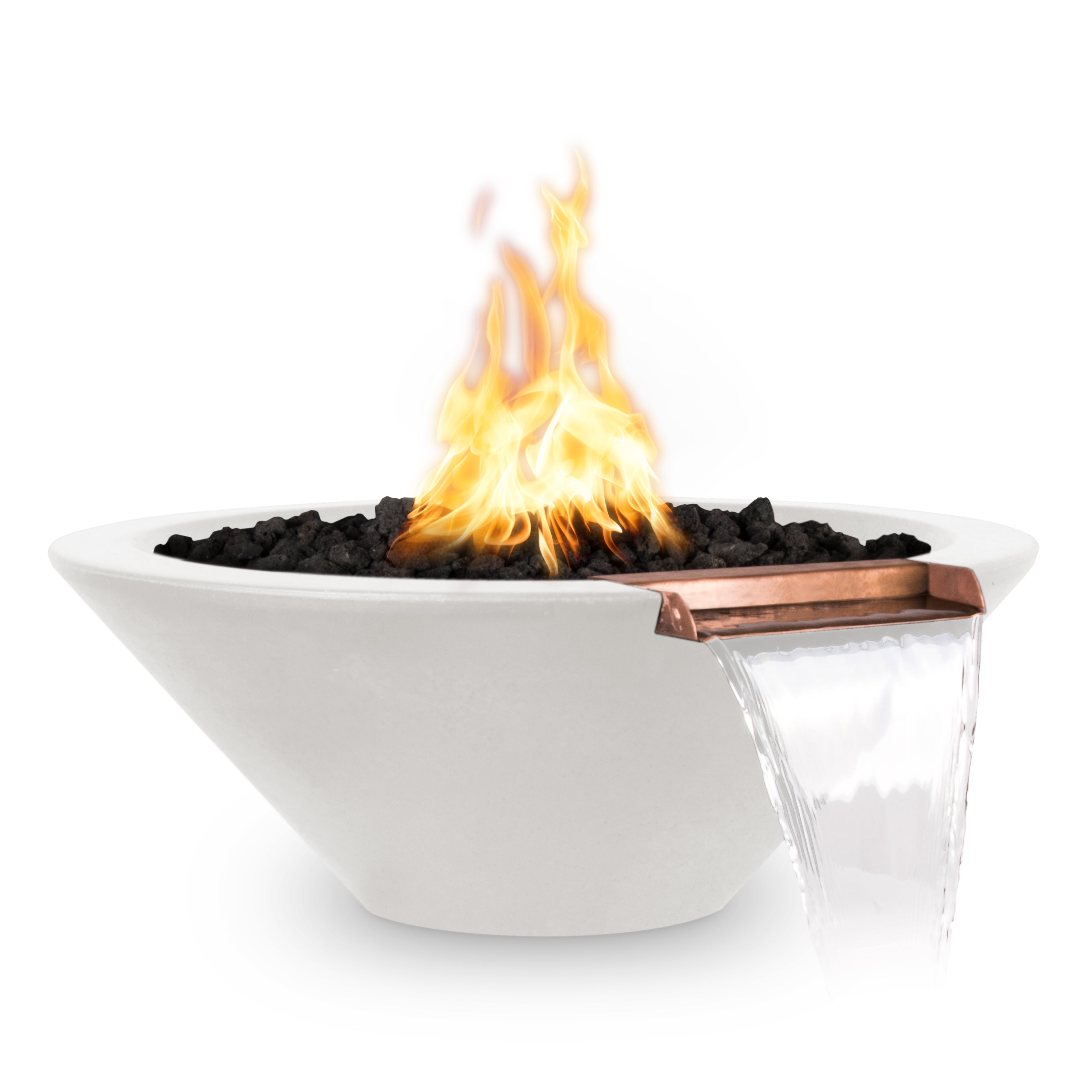 The Outdoor Plus Round Cazo Fire & Water Bowl - GFRC Concrete 24-Inch - Backyard Ember