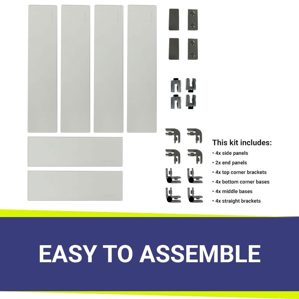 American Fire Products Glass Flame Guard Rectangular for Fire Pit Pan