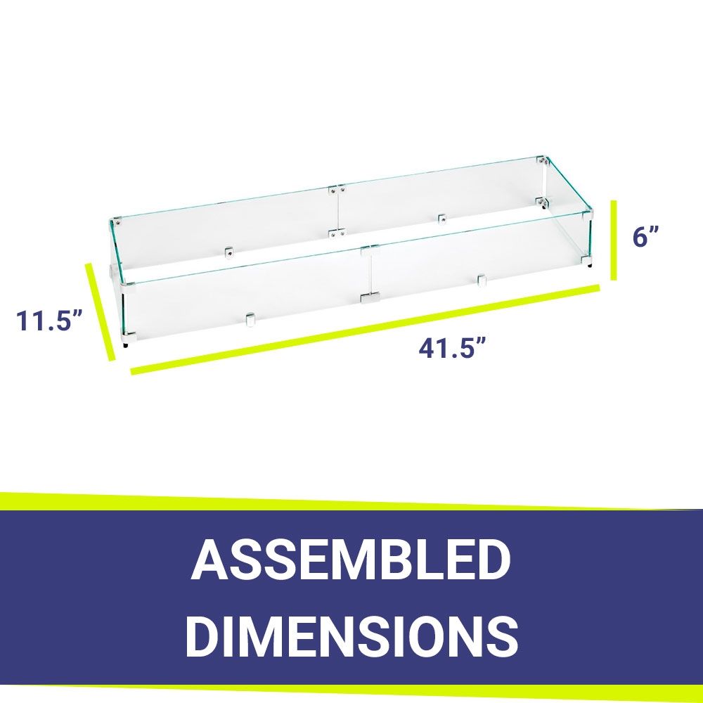 American Fire Products Glass Flame Guard Linear for Fire Pit Pan