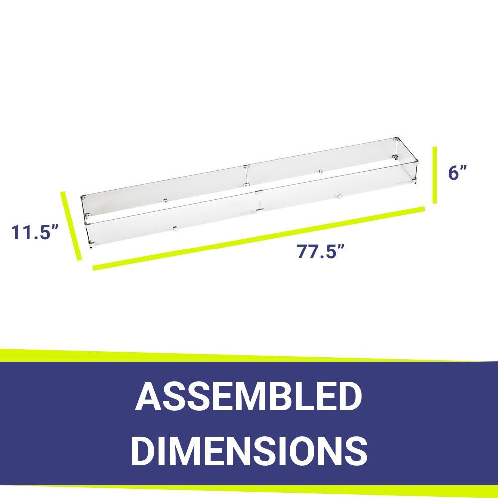 American Fire Products Glass Flame Guard Linear for Fire Pit Pan