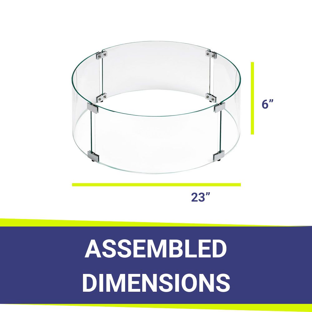 American Fire Products Glass Flame Guard Round for Fire Pit Pan