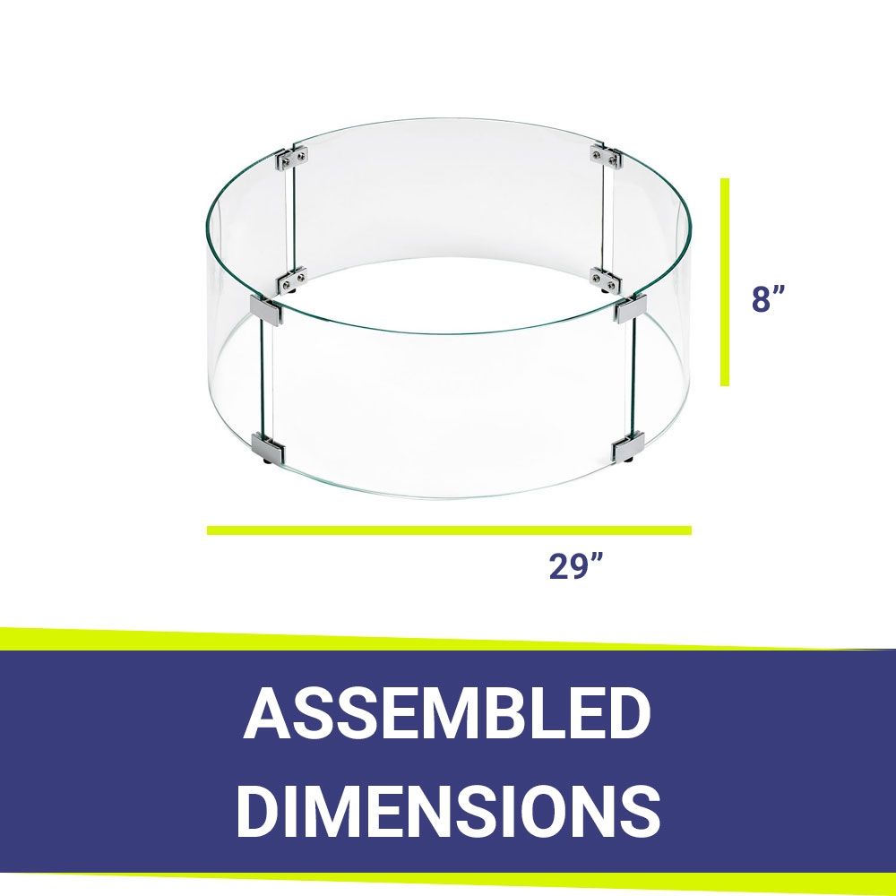 American Fire Products Glass Flame Guard Round for Fire Pit Pan