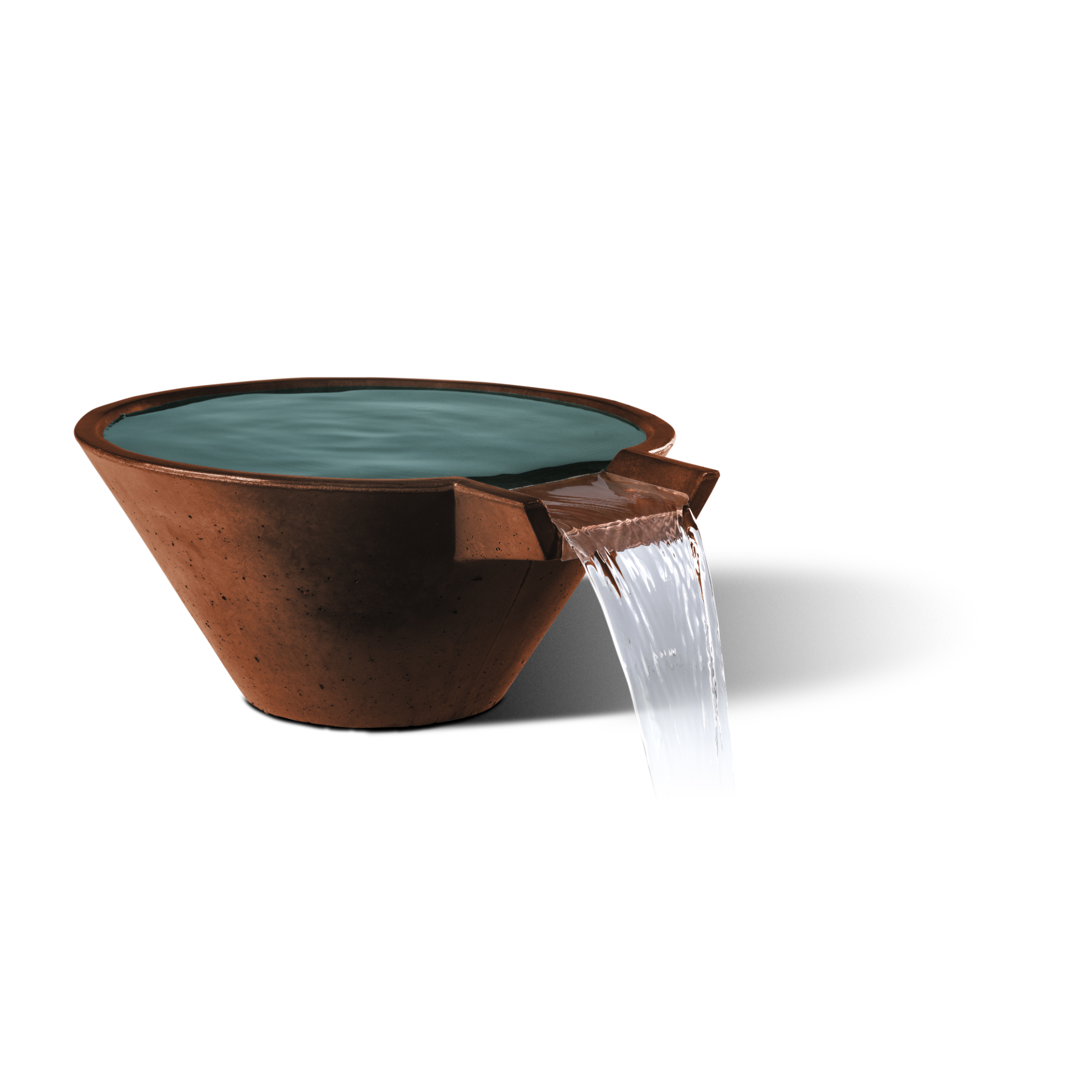 Slick Rock Cascade Conical Water Bowl - Stainless Steel Spillway