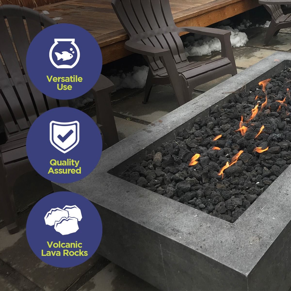 American Fire Products 1/2" - 1" Medium Black Lava Rock