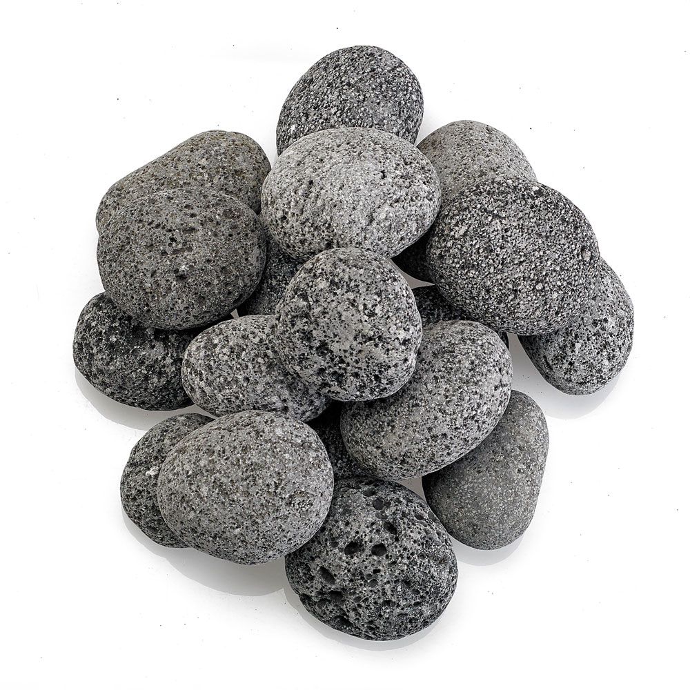 American Fire Products Medium Tumbled Lava Stone Gray/Black 1"-2" - 20 Pounds