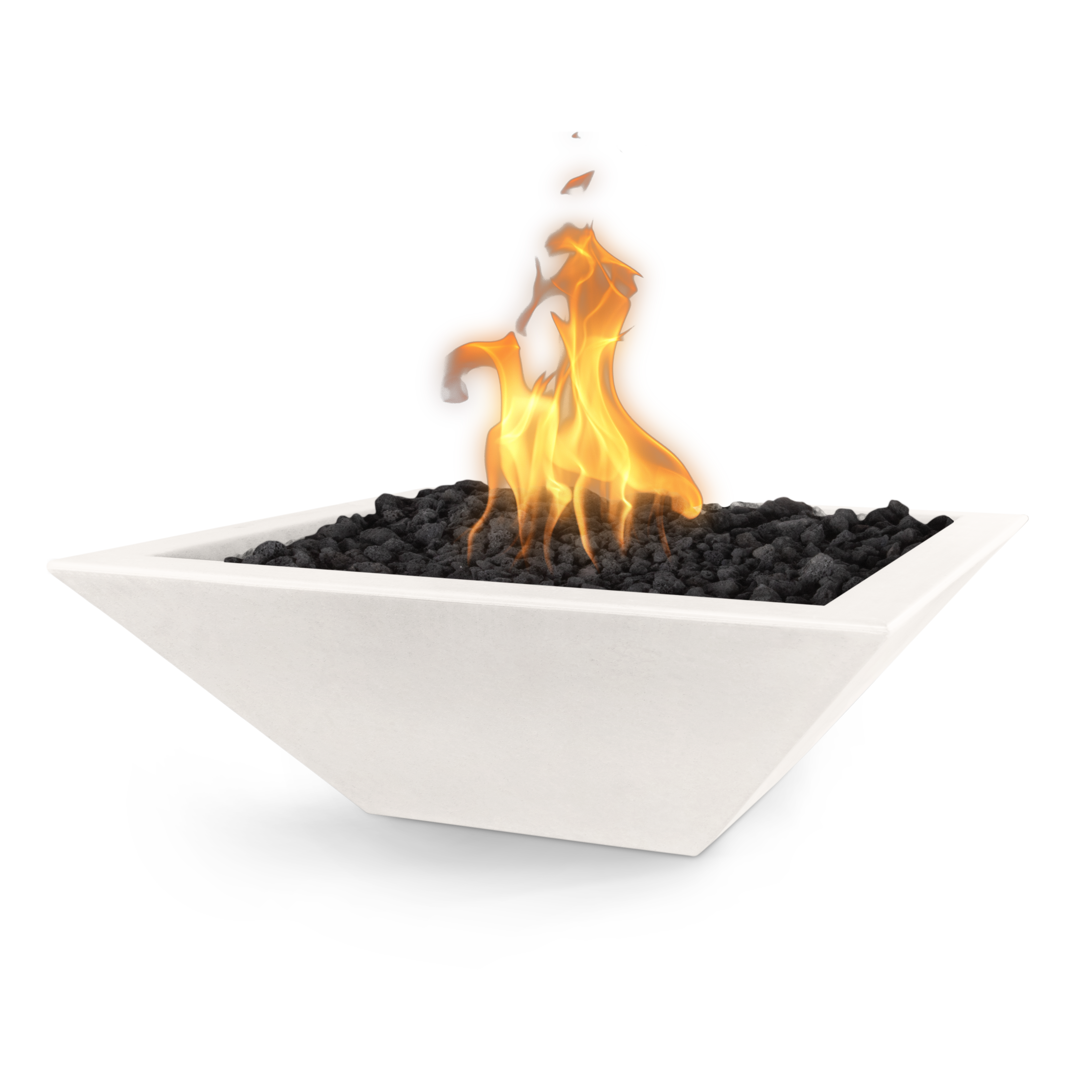 The Outdoor Plus Square Maya Fire Bowl - GFRC Concrete 24-Inch