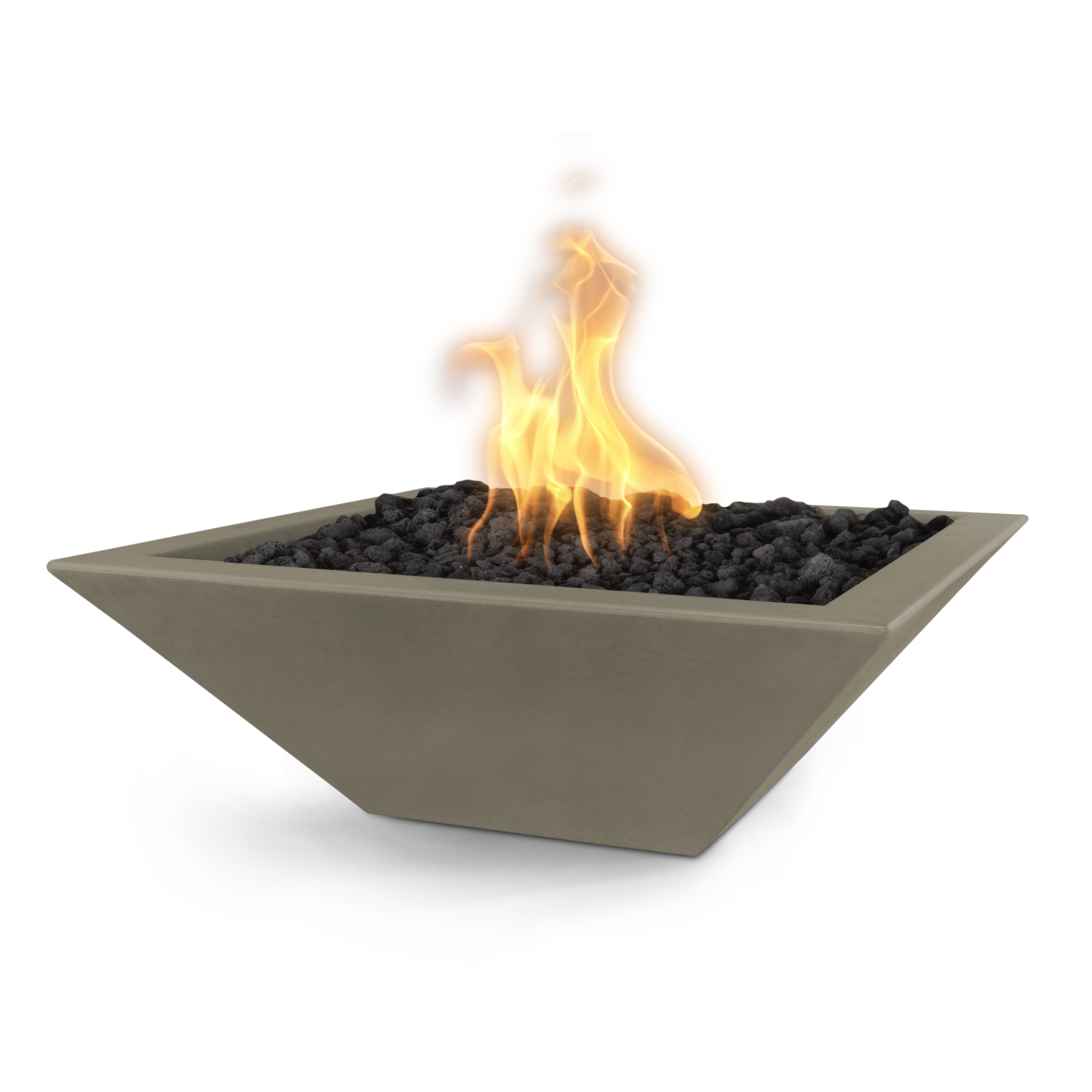 The Outdoor Plus Square Maya Fire Bowl - GFRC Concrete 24-Inch