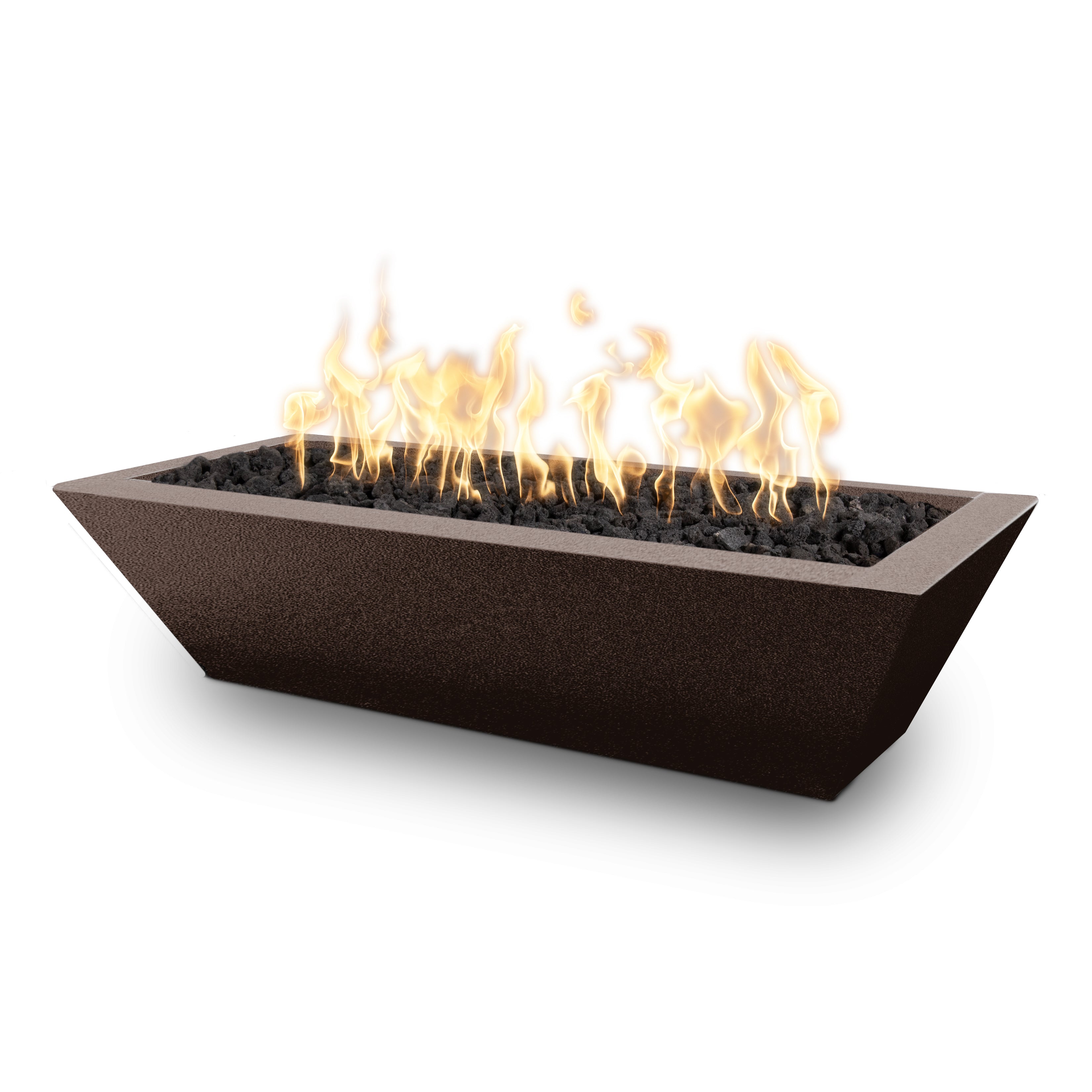 The Outdoor Plus 60" Rectangular Linear Maya Fire Bowl - Powder Coated Metal