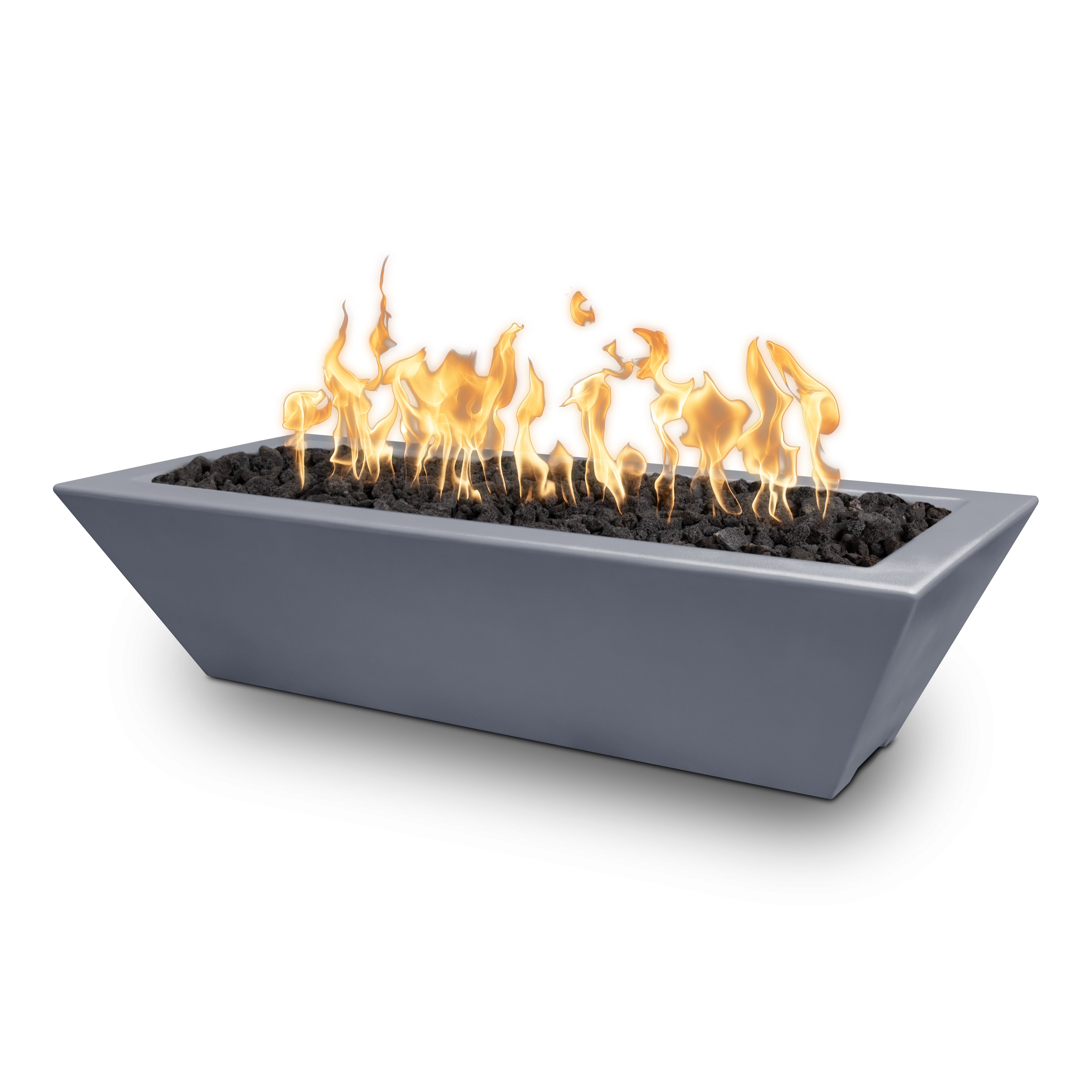 The Outdoor Plus 48" Rectangular Linear Maya Fire Bowl - Powder Coated Metal