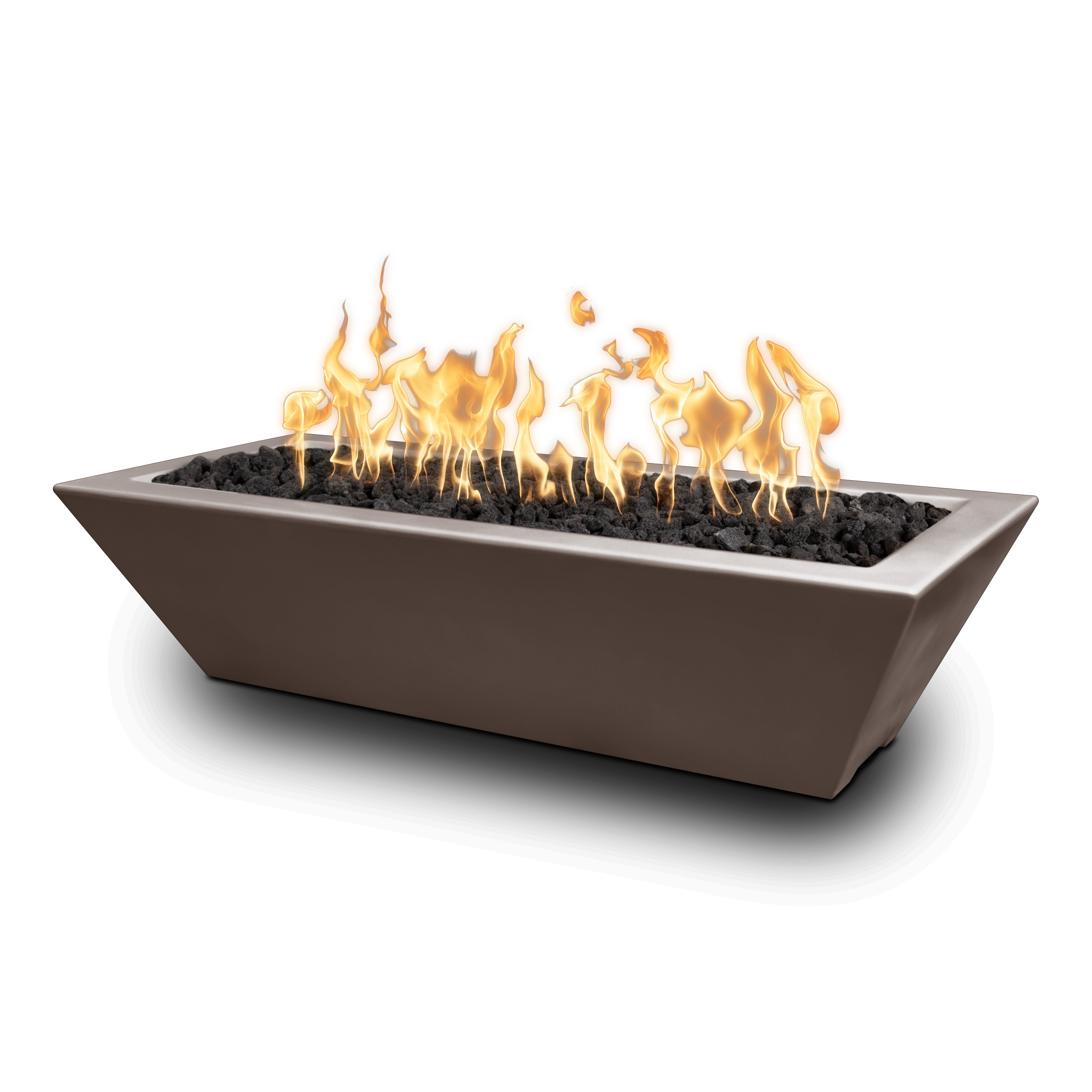 The Outdoor Plus 60" Rectangular Linear Maya Fire Bowl - Powder Coated Metal