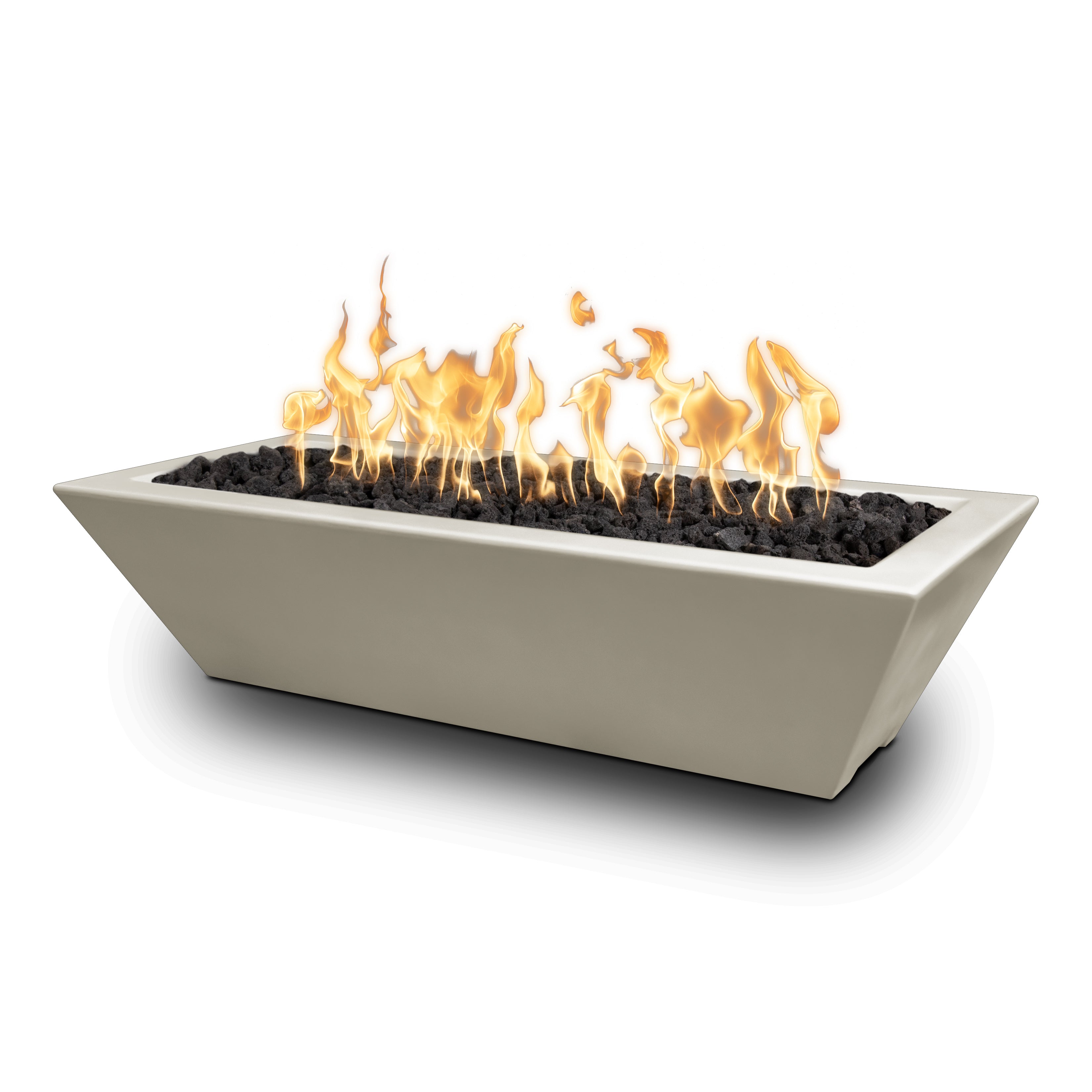 The Outdoor Plus 60" Rectangular Linear Maya Fire Bowl - Powder Coated Metal