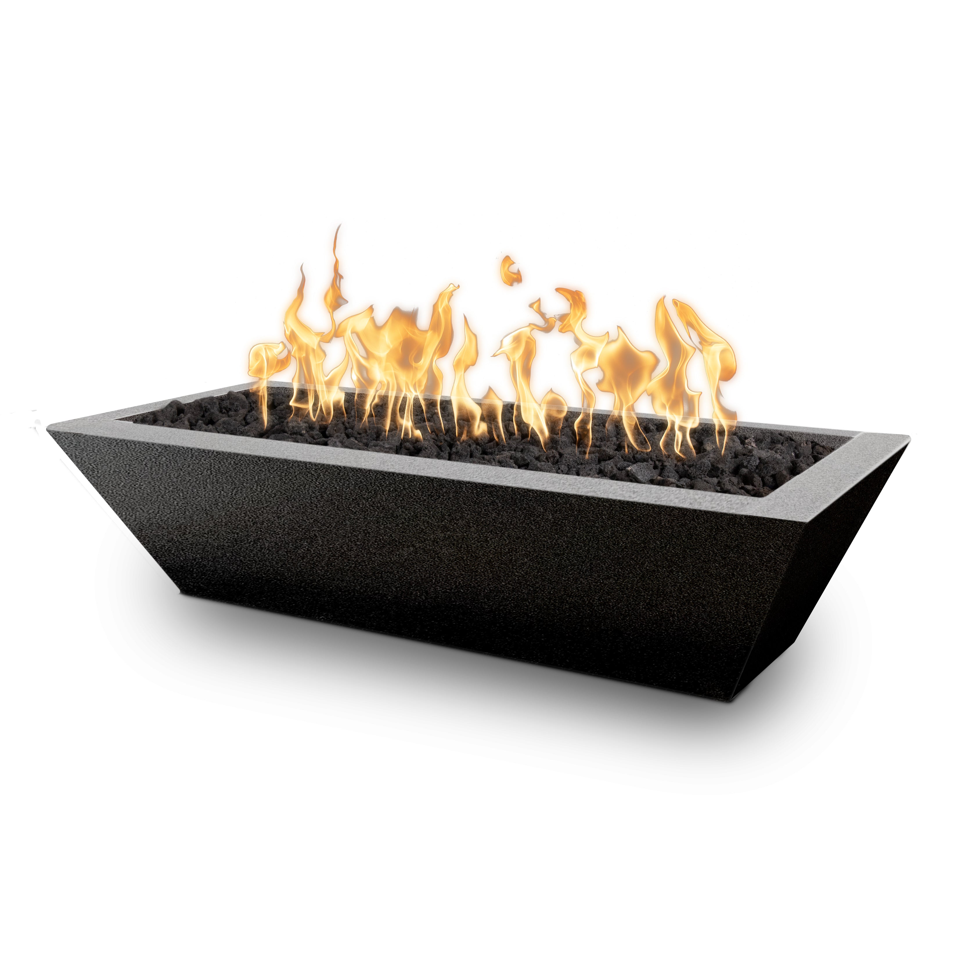 The Outdoor Plus 60" Rectangular Linear Maya Fire Bowl - Powder Coated Metal