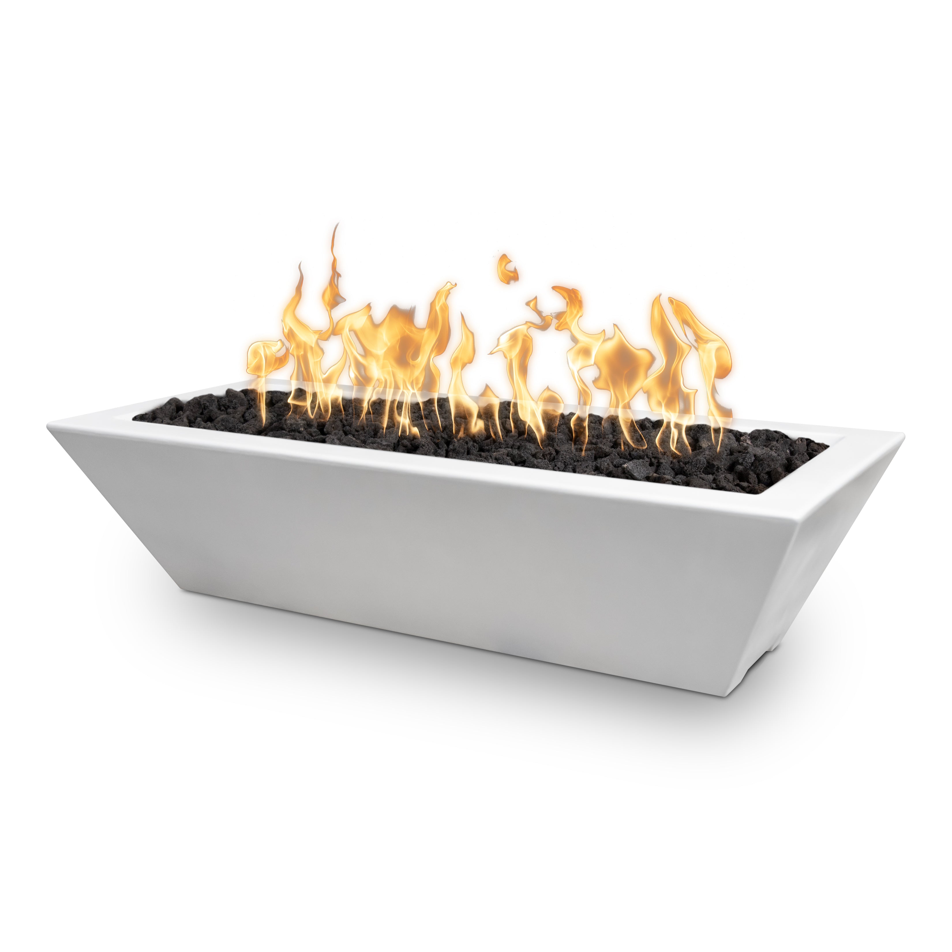 The Outdoor Plus 48" Rectangular Linear Maya Fire Bowl - Powder Coated Metal