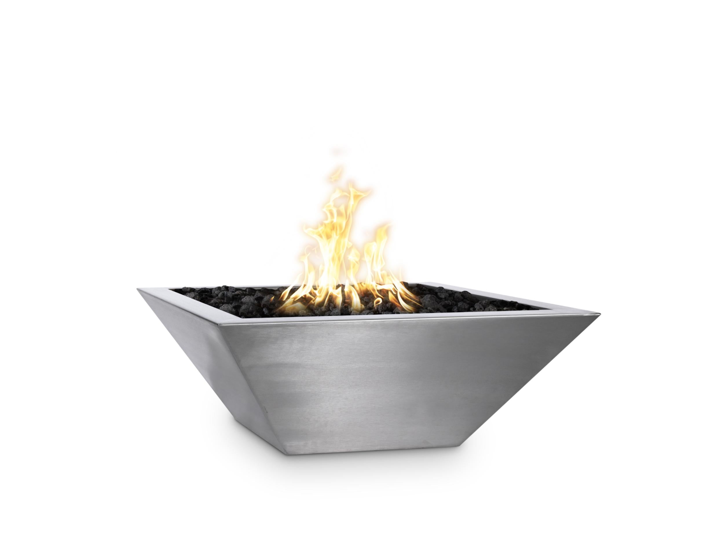 The Outdoor Plus Square Maya Fire Bowl - Stainless Steel