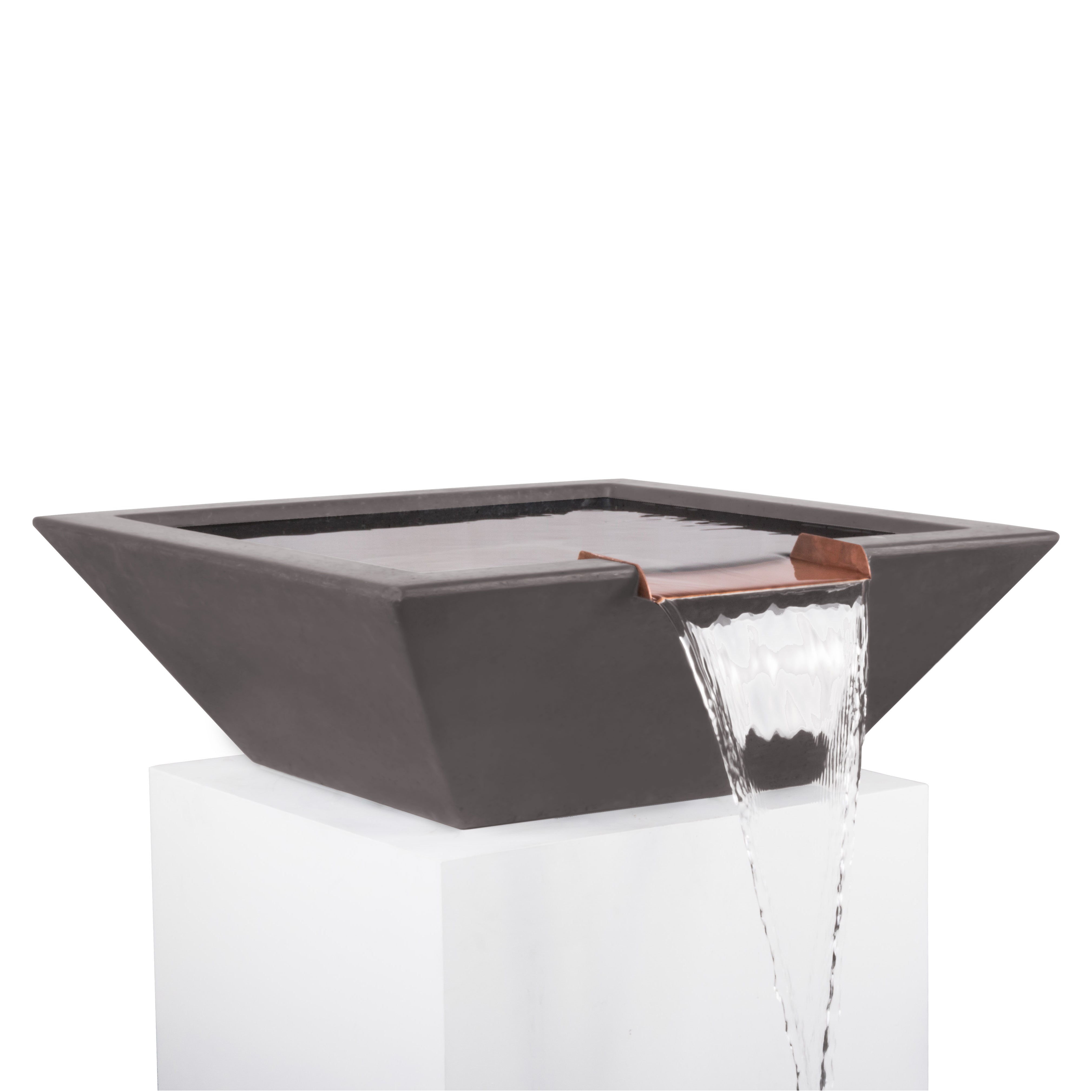 The Outdoor Plus Square Maya Water Bowl - GFRC Concrete 36-Inch - Backyard Ember