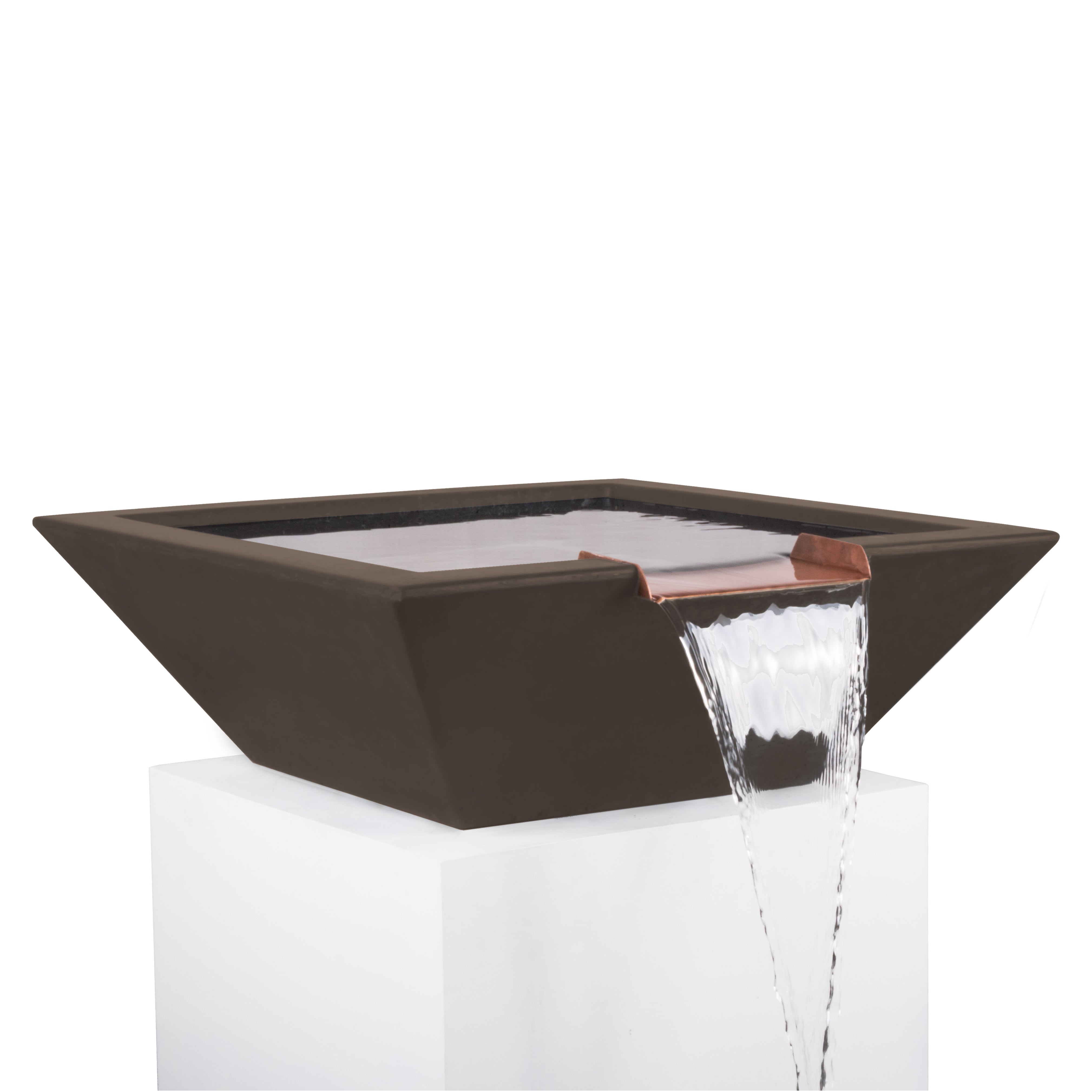 The Outdoor Plus Square Maya Water Bowl - GFRC Concrete 36-Inch - Backyard Ember