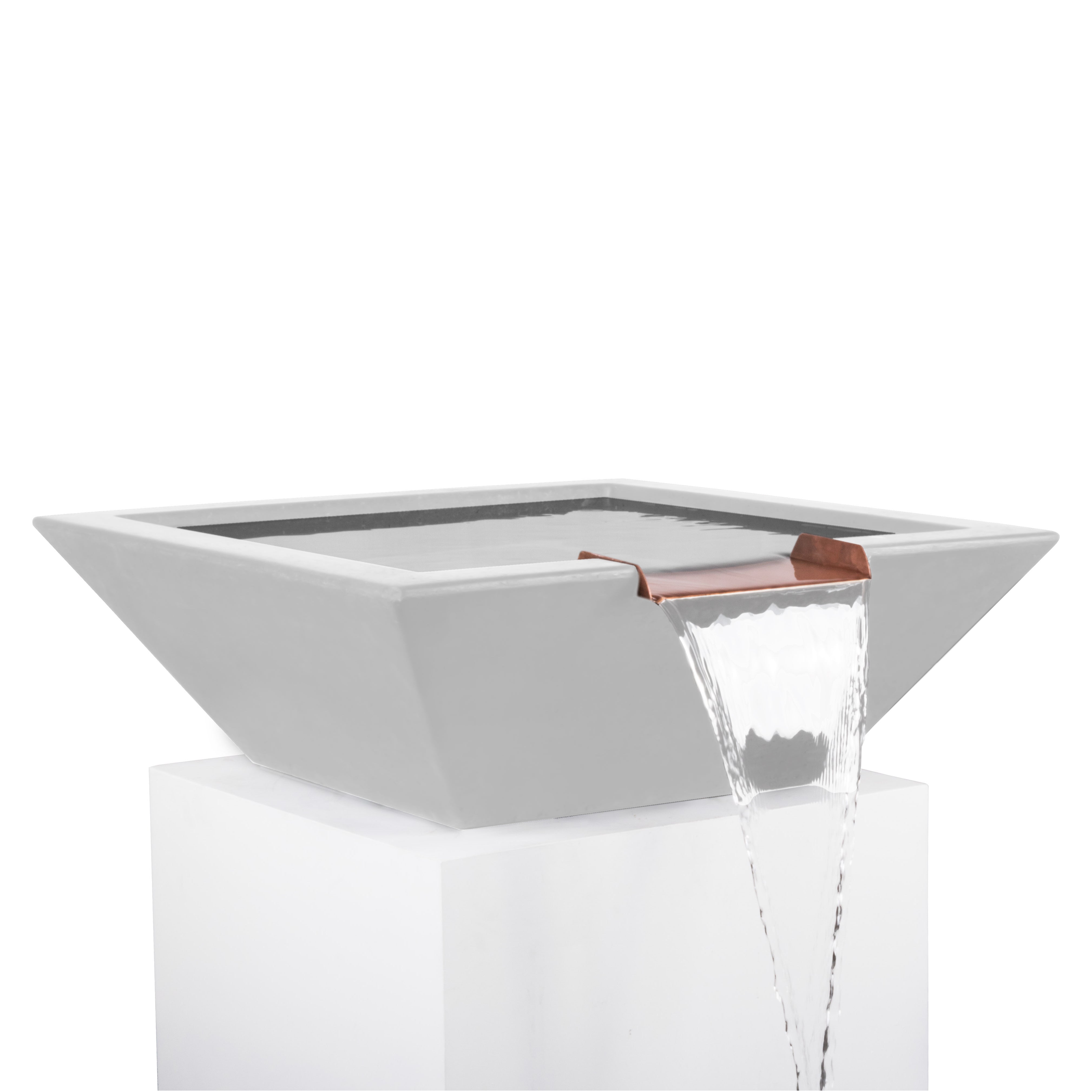 The Outdoor Plus Square Maya Water Bowl - GFRC Concrete 36-Inch - Backyard Ember