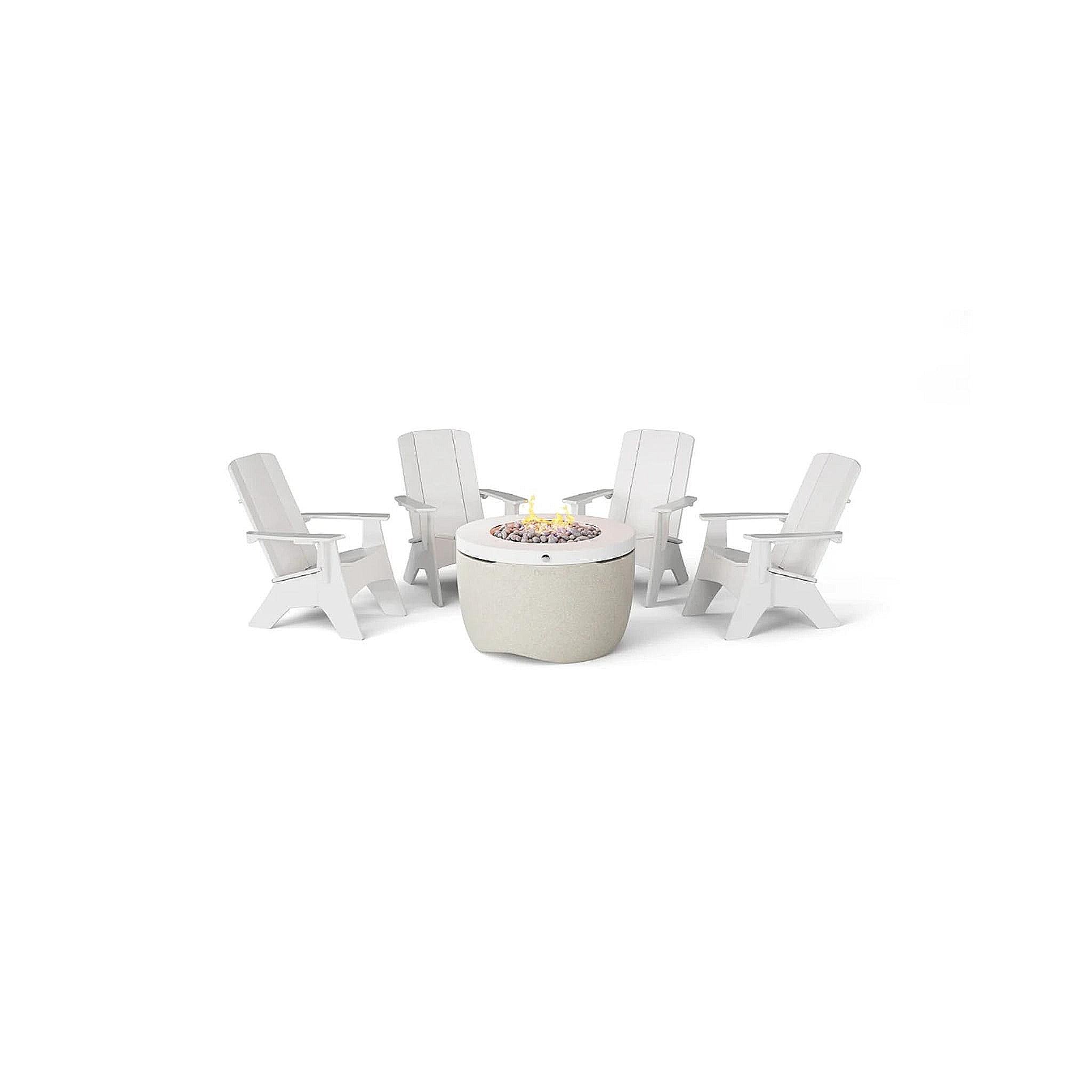 Halo Firepit with Set of 4 Adirondacks