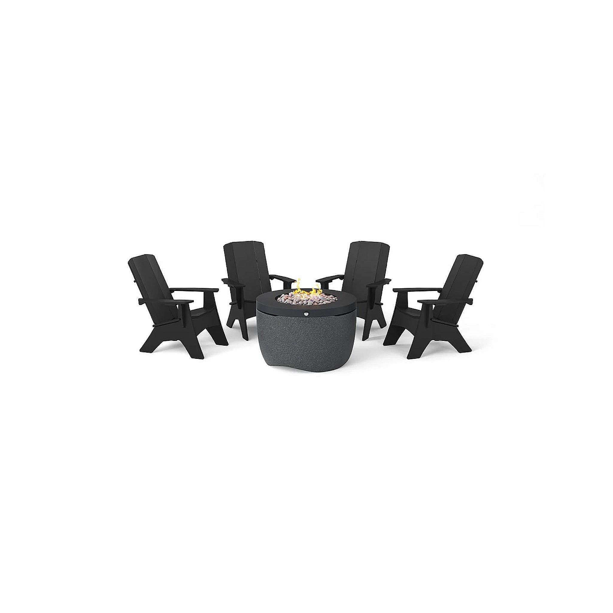 Halo Firepit with Set of 4 Adirondacks