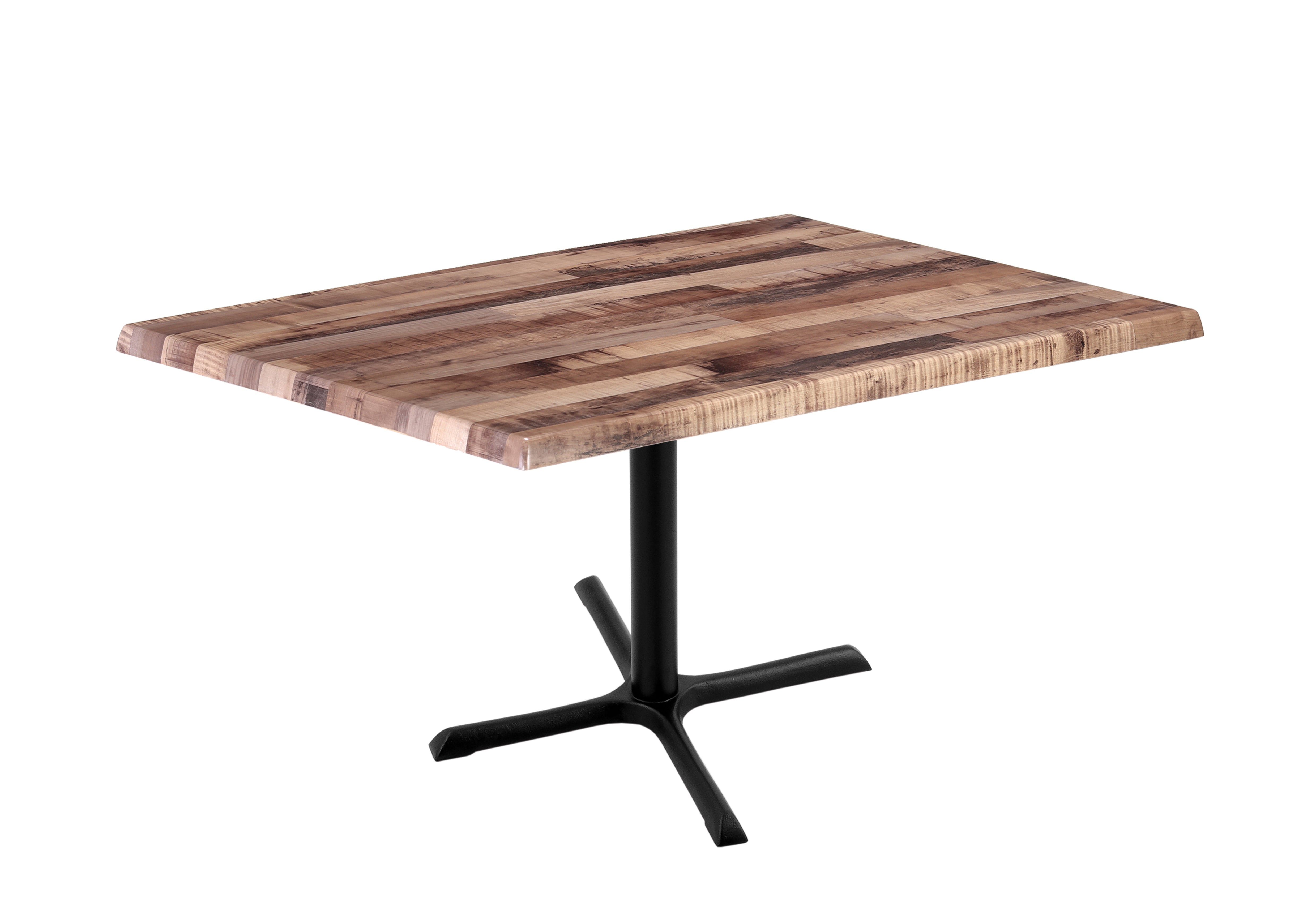 Holland Bar Stool 30-Inch Dining Height Rectangle (30" x 48") Patio Table - Indoor/Outdoor, Black Wrinkle Base