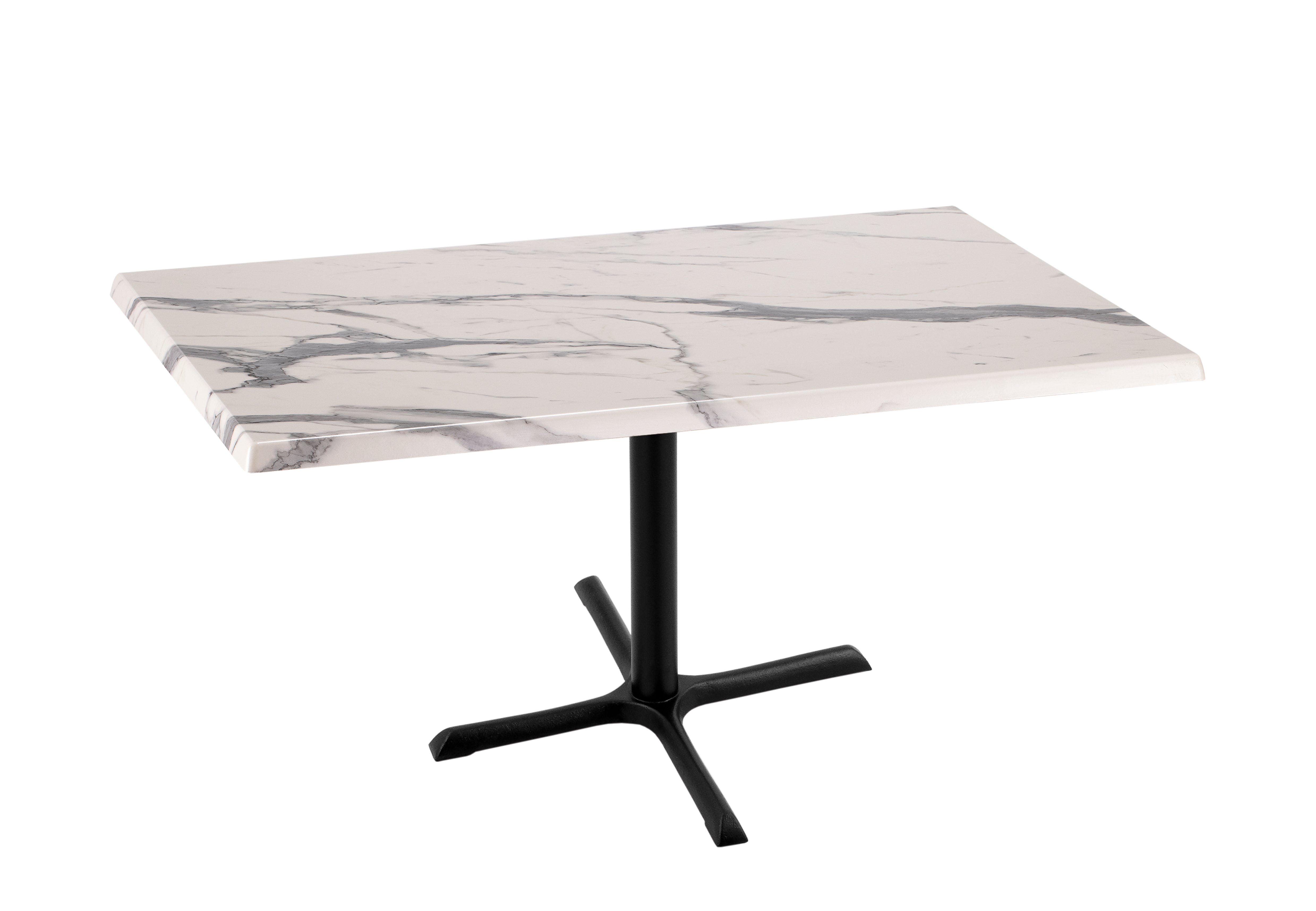 Holland Bar Stool 30-Inch Dining Height Rectangle (30" x 48") Patio Table - Indoor/Outdoor, Black Wrinkle Base