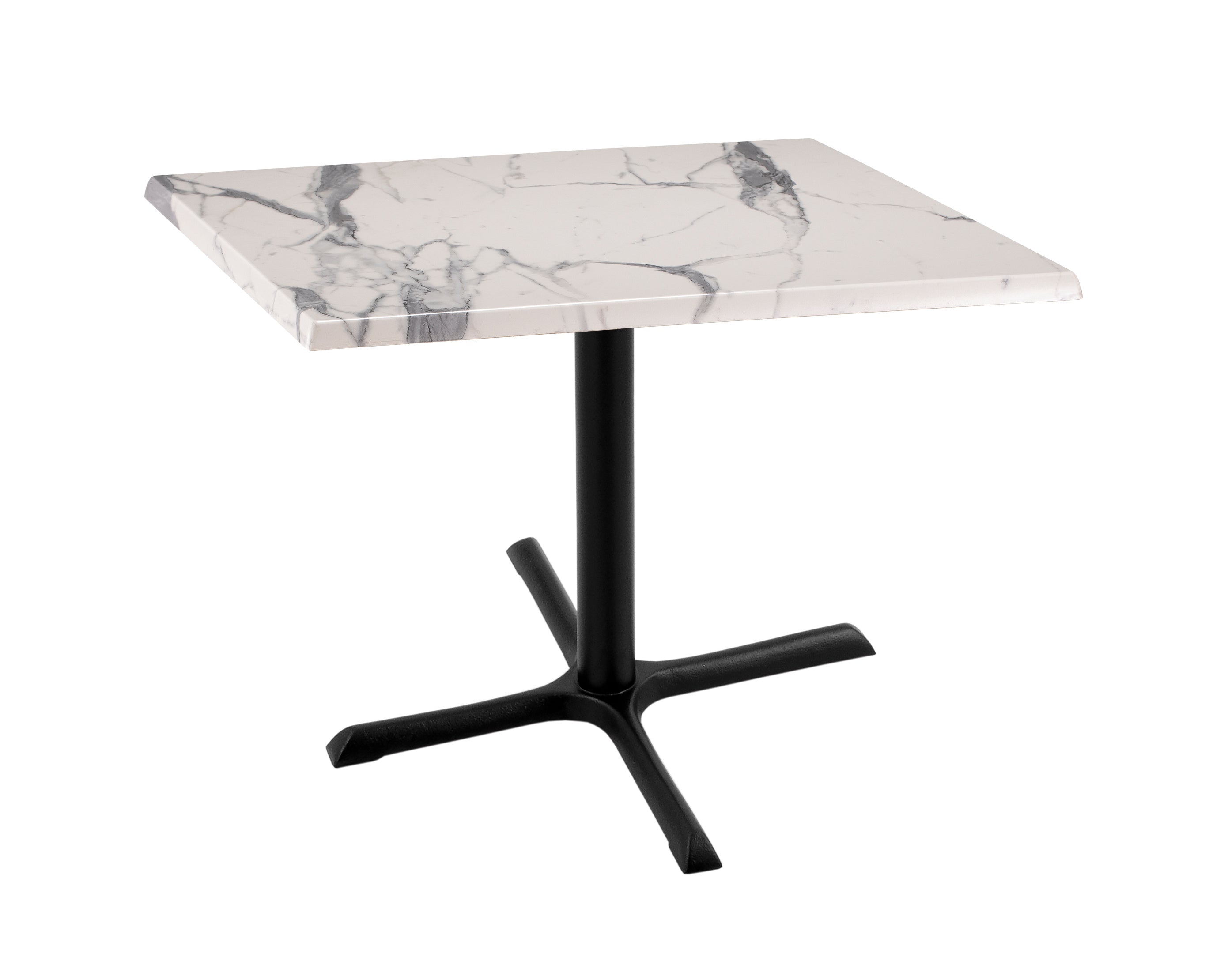 Holland Bar Stool 30-Inch Dining Height Square Patio Table - Indoor/Outdoor, Black Wrinkle Base