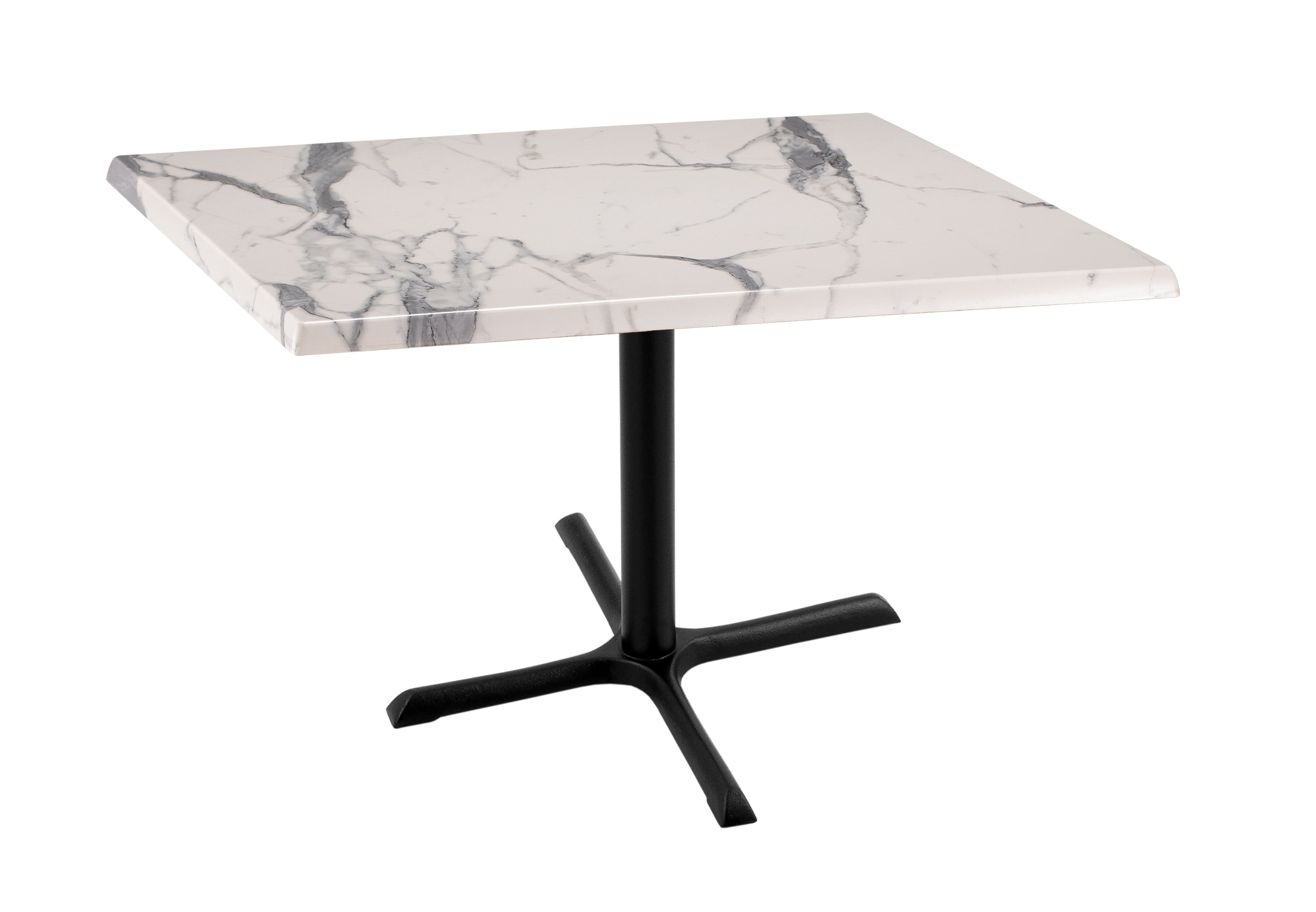 Holland Bar Stool 30-Inch Dining Height Square Patio Table - Indoor/Outdoor, Black Wrinkle Base