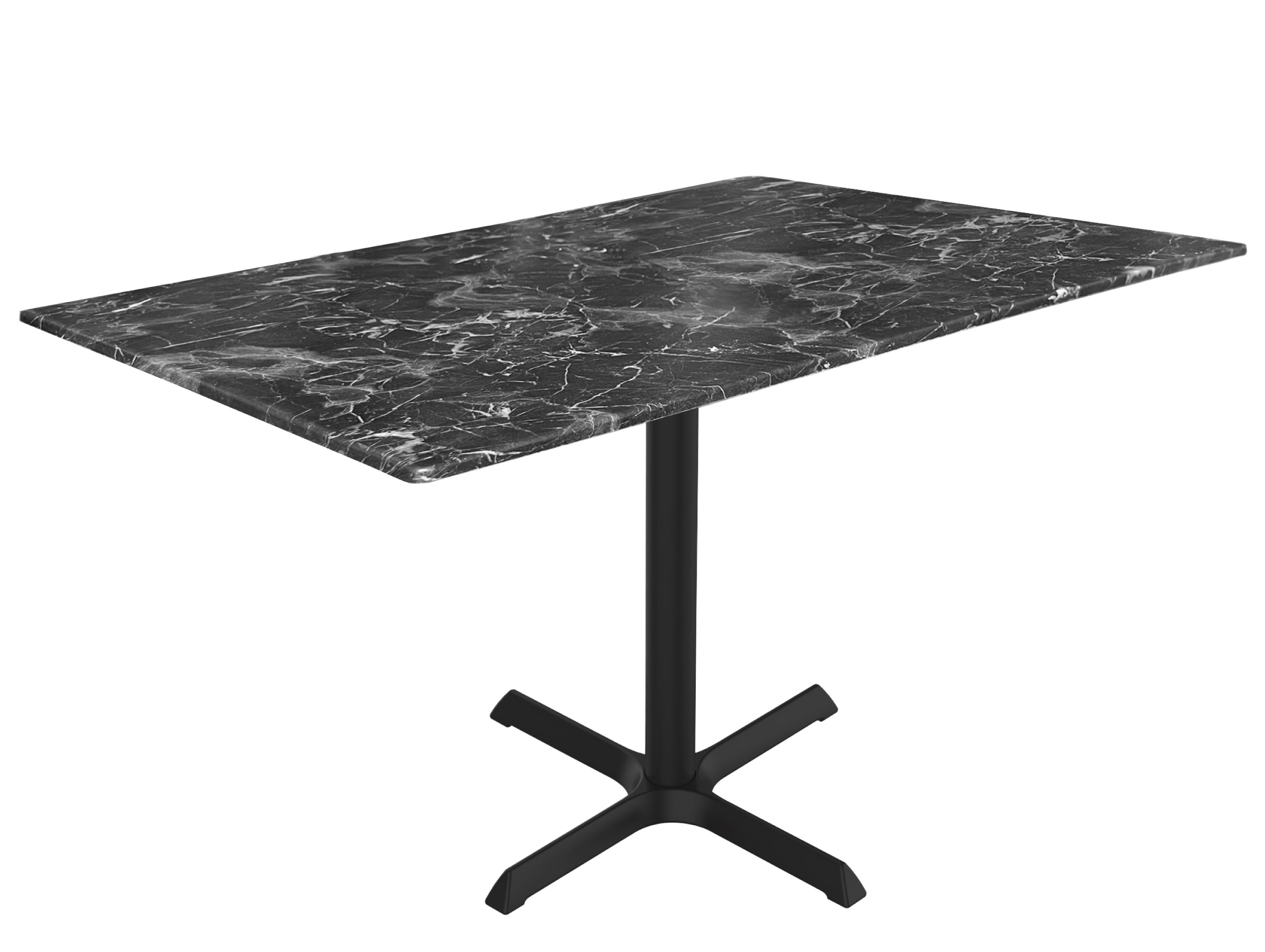 Holland Bar Stool 42-Inch Bar Height Rectangle Patio Table - Indoor/Outdoor, Black Wrinkle Base