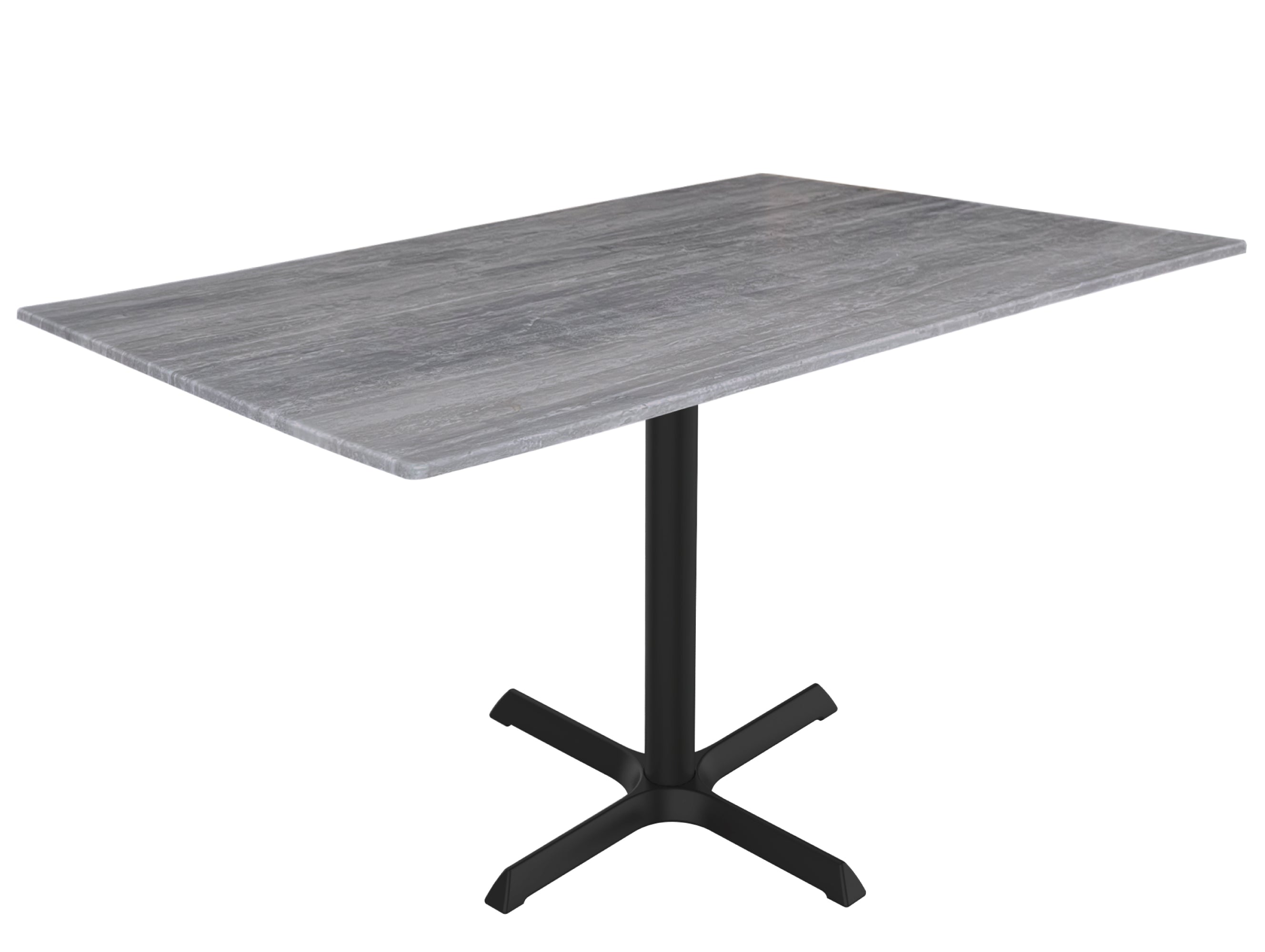 Holland Bar Stool 42-Inch Bar Height Rectangle Patio Table - Indoor/Outdoor, Black Wrinkle Base