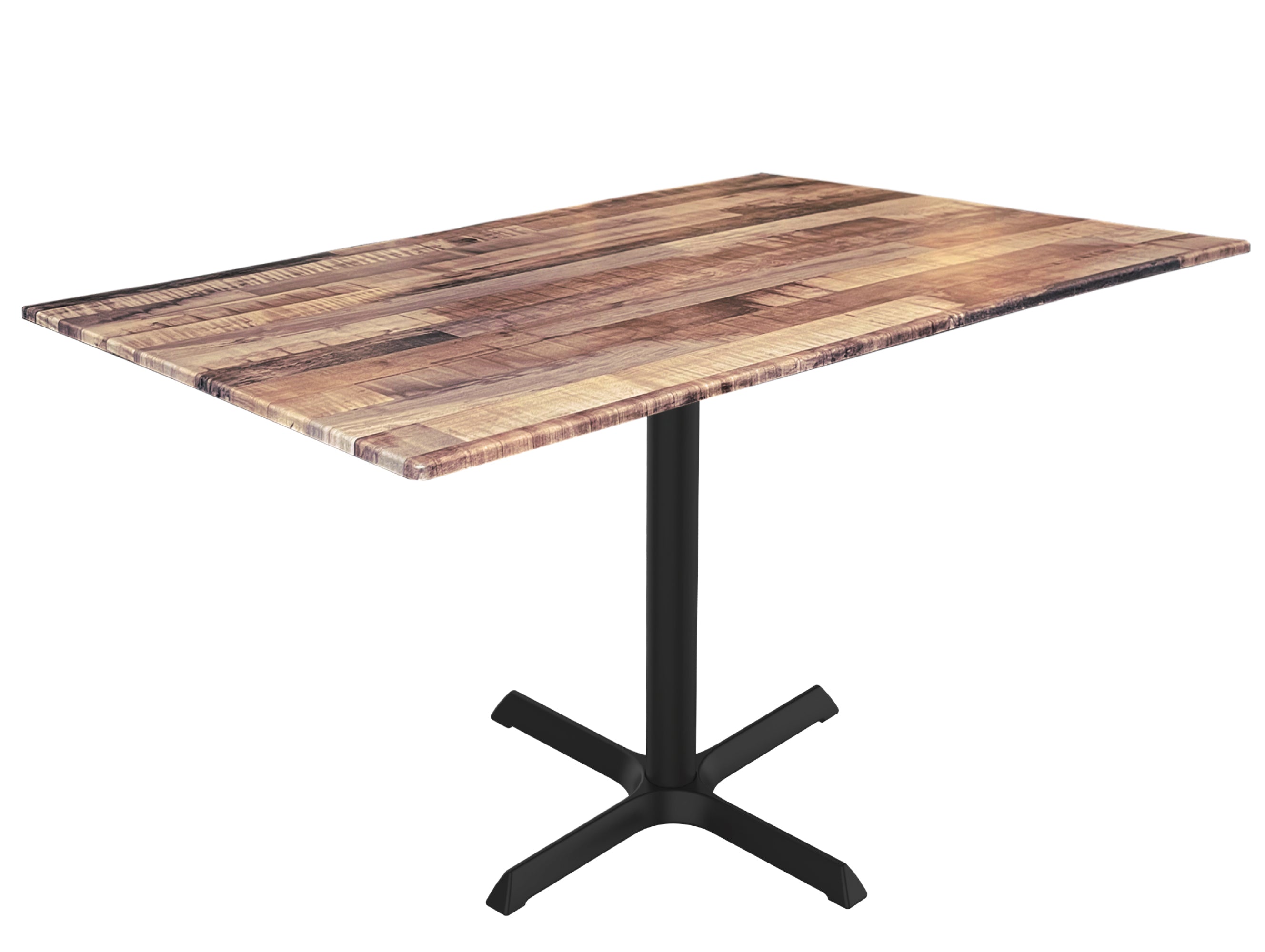 Holland Bar Stool 42-Inch Bar Height Rectangle Patio Table - Indoor/Outdoor, Black Wrinkle Base