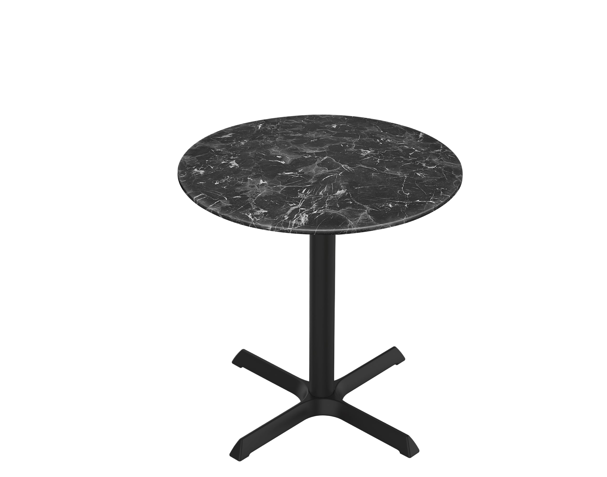 Holland Bar Stool 30-Inch Dining Height Round Patio Table - Indoor/Outdoor, Black Wrinkle Base