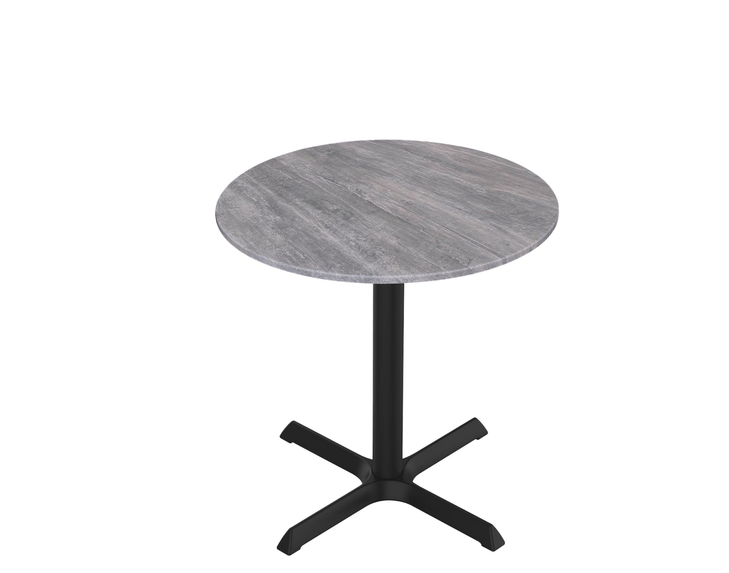 Holland Bar Stool 30-Inch Dining Height Round Patio Table - Indoor/Outdoor, Black Wrinkle Base