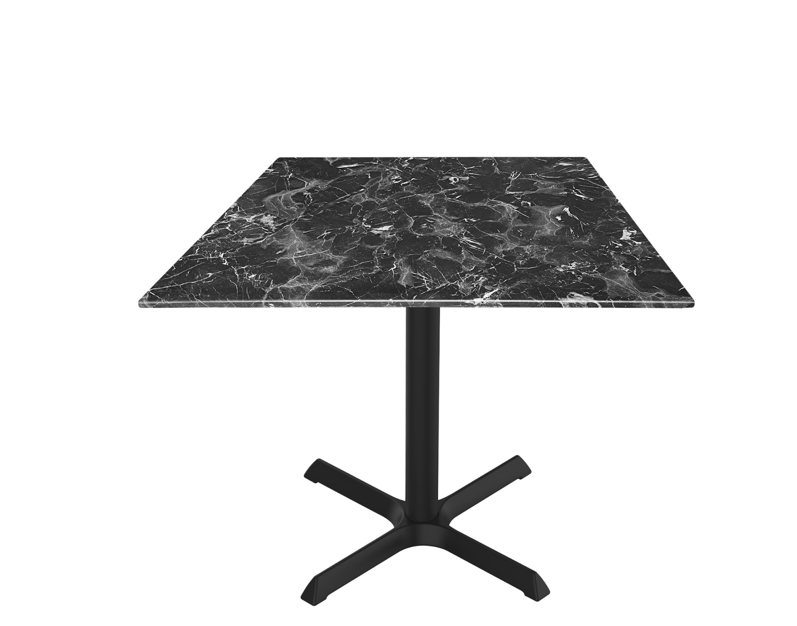 Holland Bar Stool 30-Inch Dining Height Square Patio Table - Indoor/Outdoor, Black Wrinkle Base