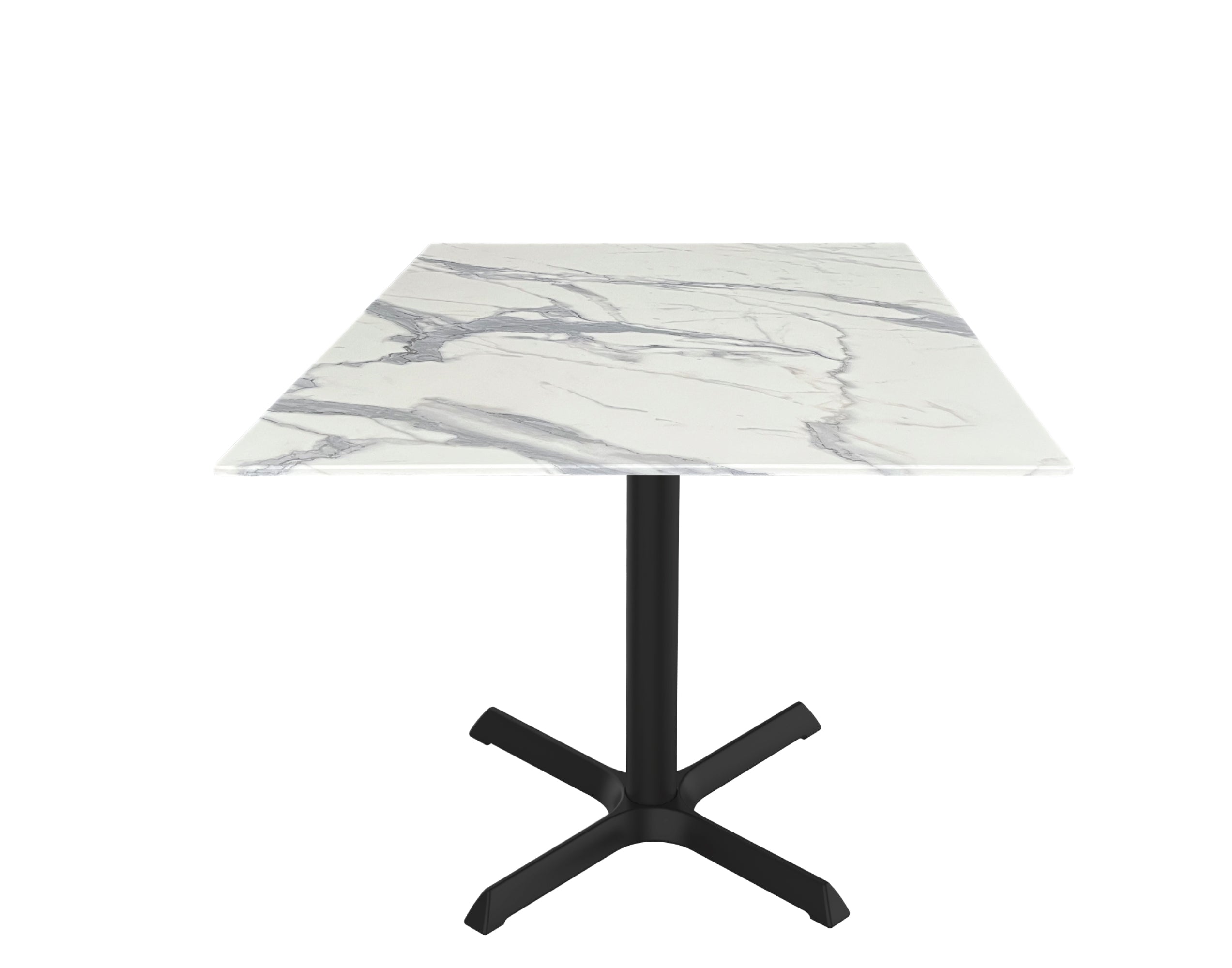 Holland Bar Stool 30-Inch Dining Height Square Patio Table - Indoor/Outdoor, Black Wrinkle Base