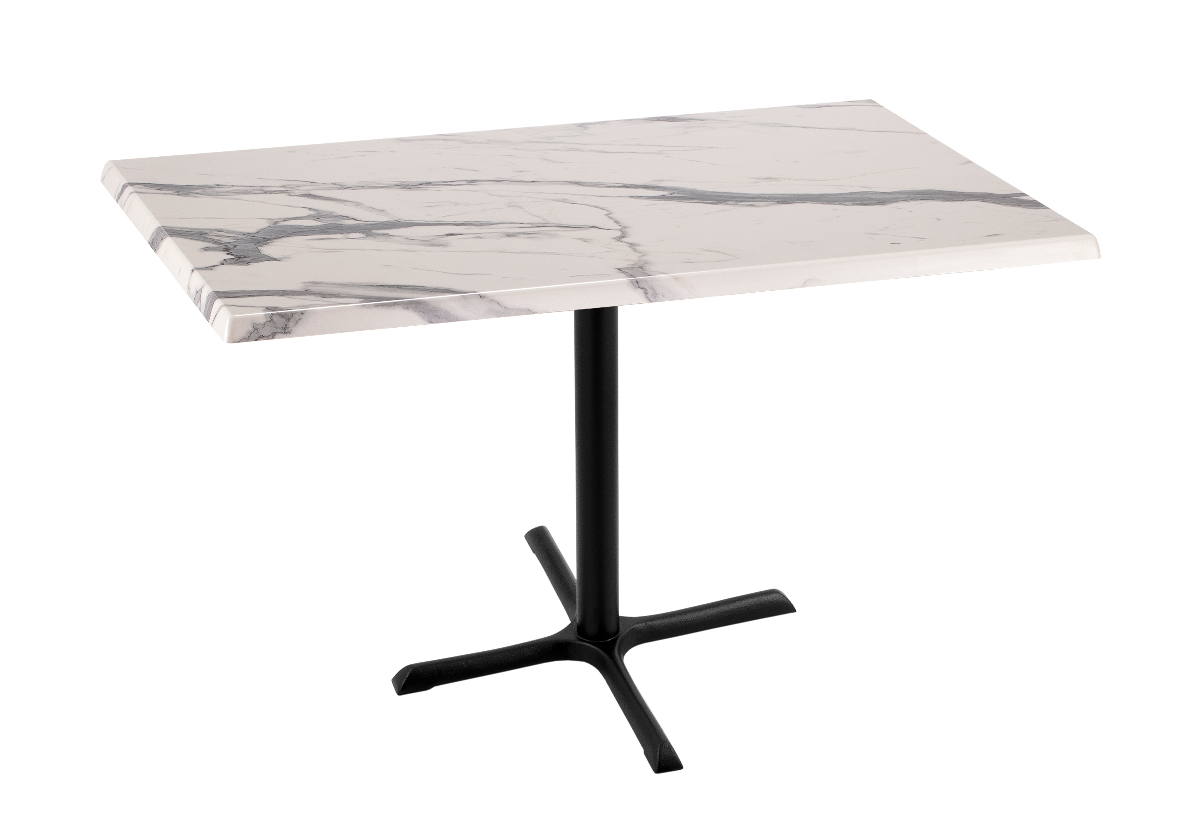 Holland Bar Stool 36-Inch Counter Height Rectangle (30" x 48") Patio Table - Indoor/Outdoor, Black Wrinkle Base