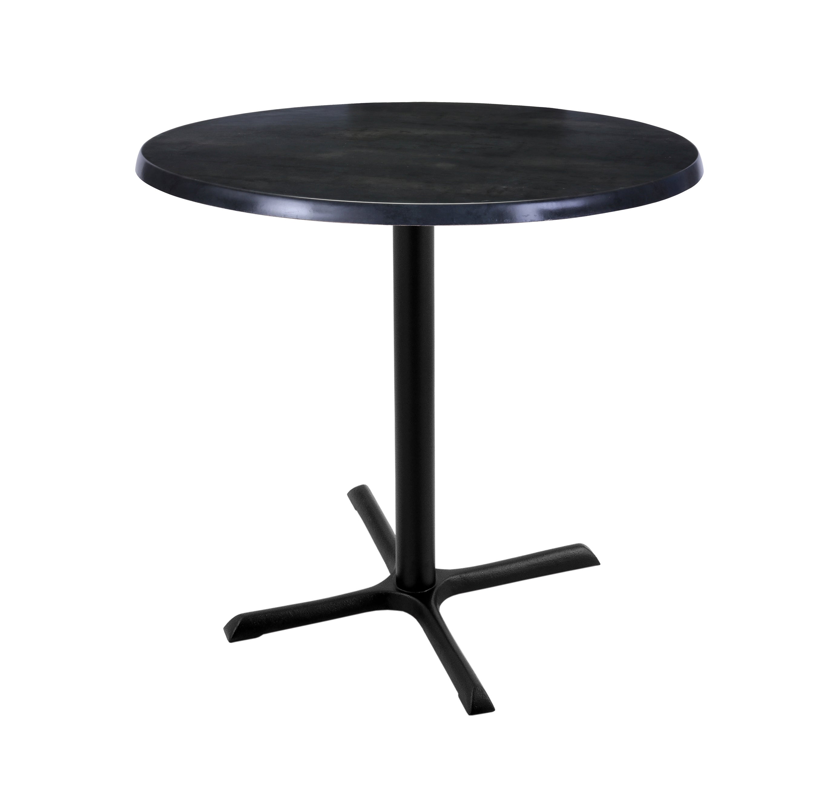Holland Bar Stool 36-Inch Counter Height Round Patio Table - Indoor/Outdoor, Black Wrinkle Base
