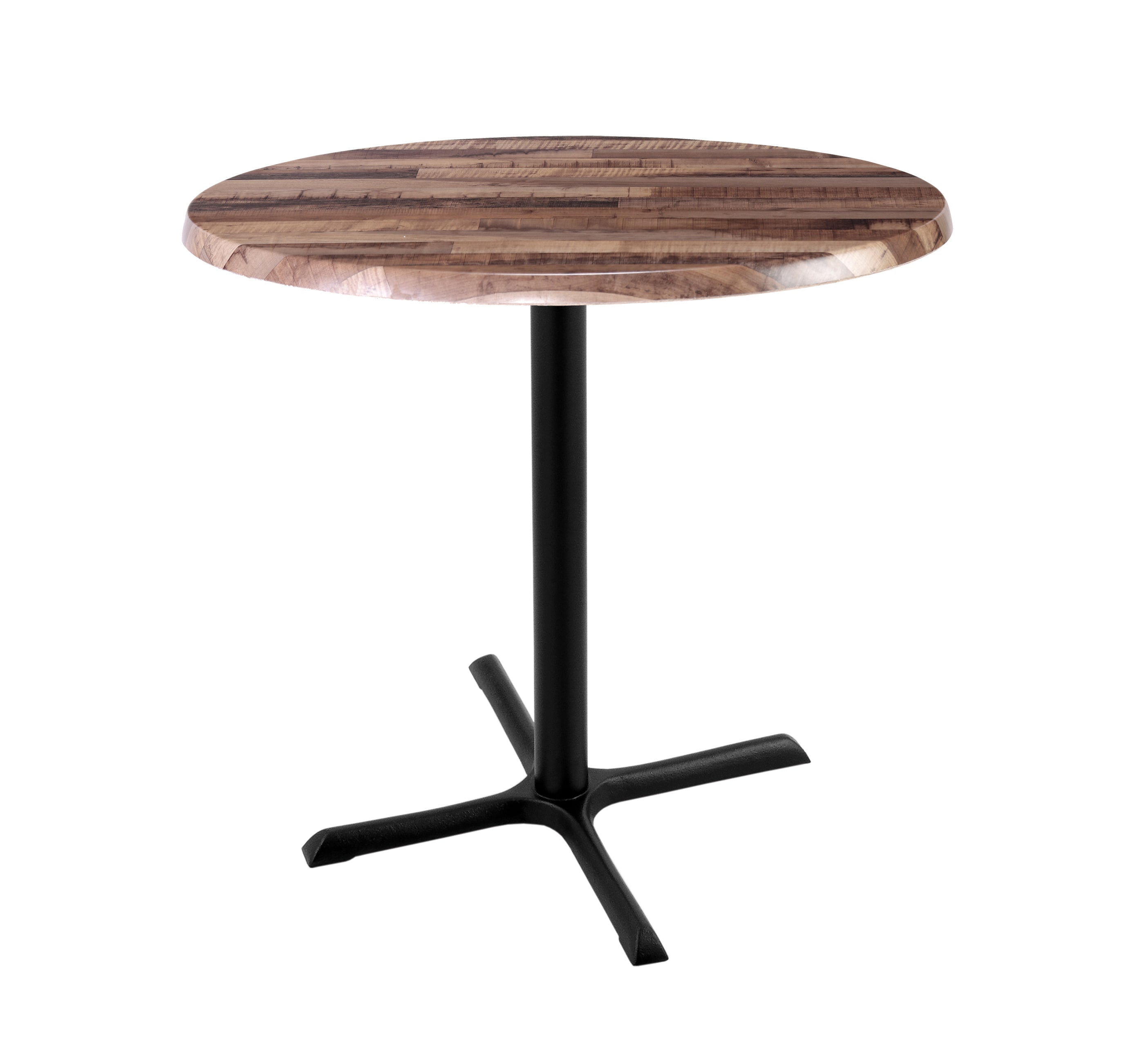 Holland Bar Stool 36-Inch Counter Height Round Patio Table - Indoor/Outdoor, Black Wrinkle Base