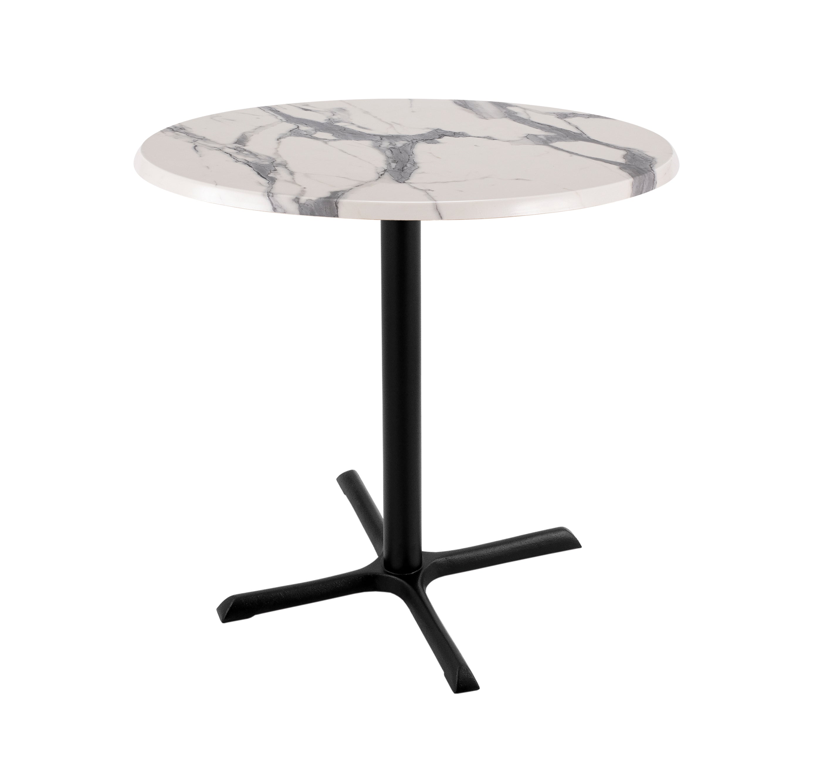 Holland Bar Stool 36-Inch Counter Height Round Patio Table - Indoor/Outdoor, Black Wrinkle Base