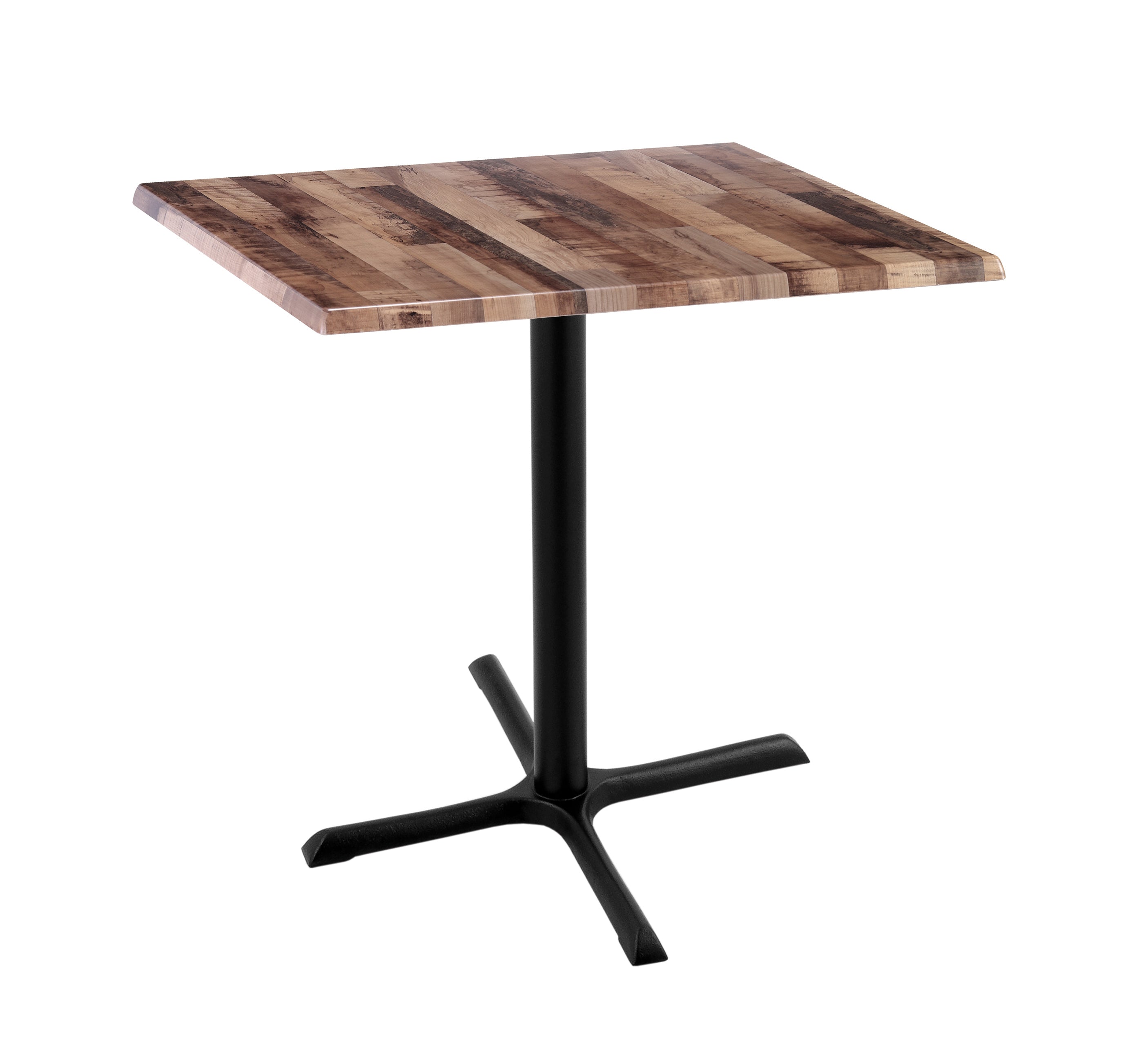 Holland Bar Stool 36-Inch Counter Height Square Patio Table - Indoor/Outdoor, Black Wrinkle Base