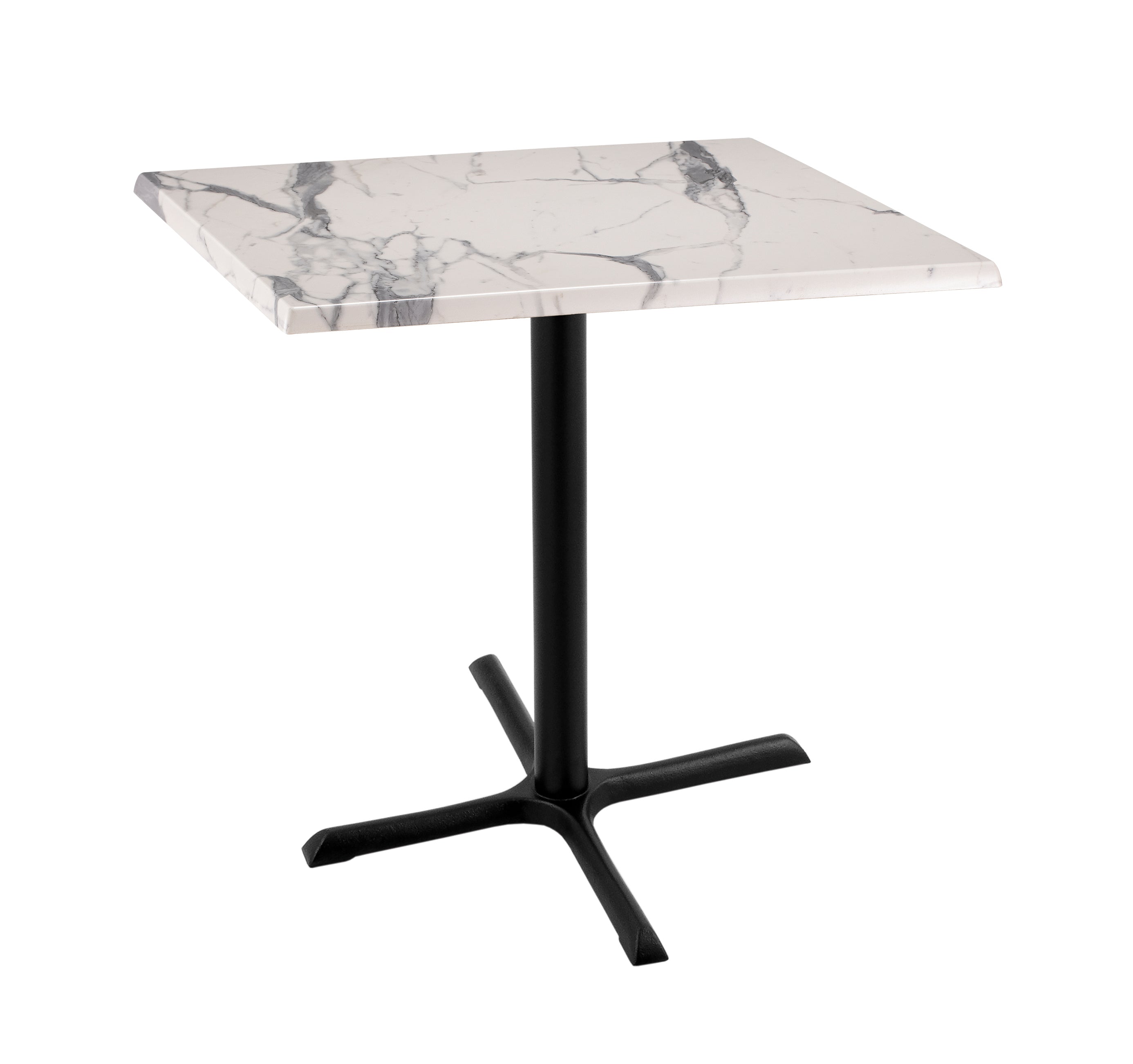 Holland Bar Stool 36-Inch Counter Height Square Patio Table - Indoor/Outdoor, Black Wrinkle Base