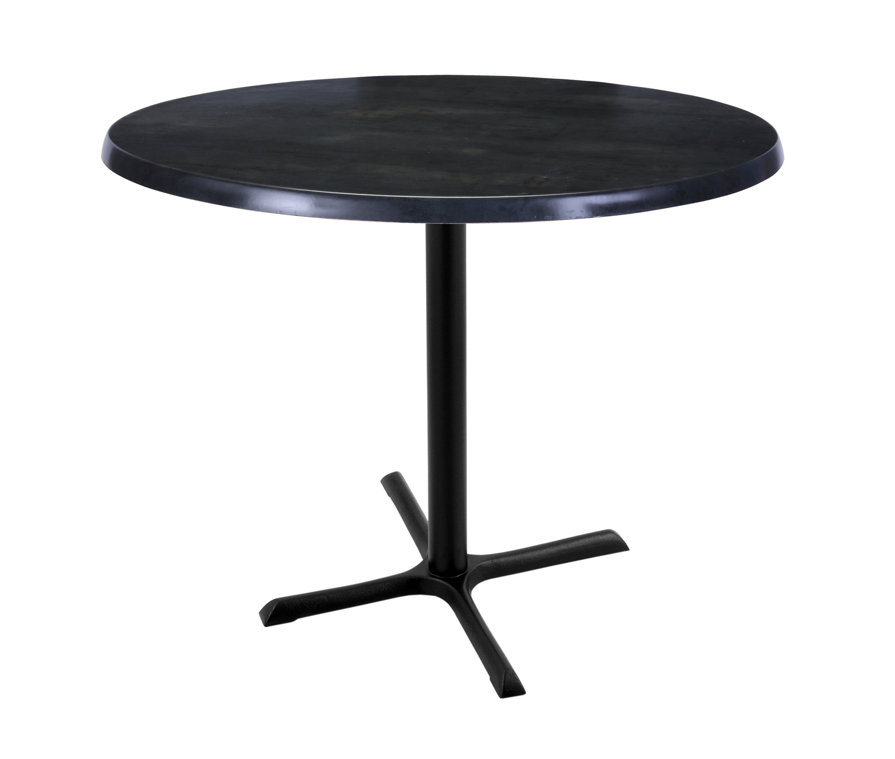 Holland Bar Stool 36-Inch Counter Height Round Patio Table - Indoor/Outdoor, Black Wrinkle Base