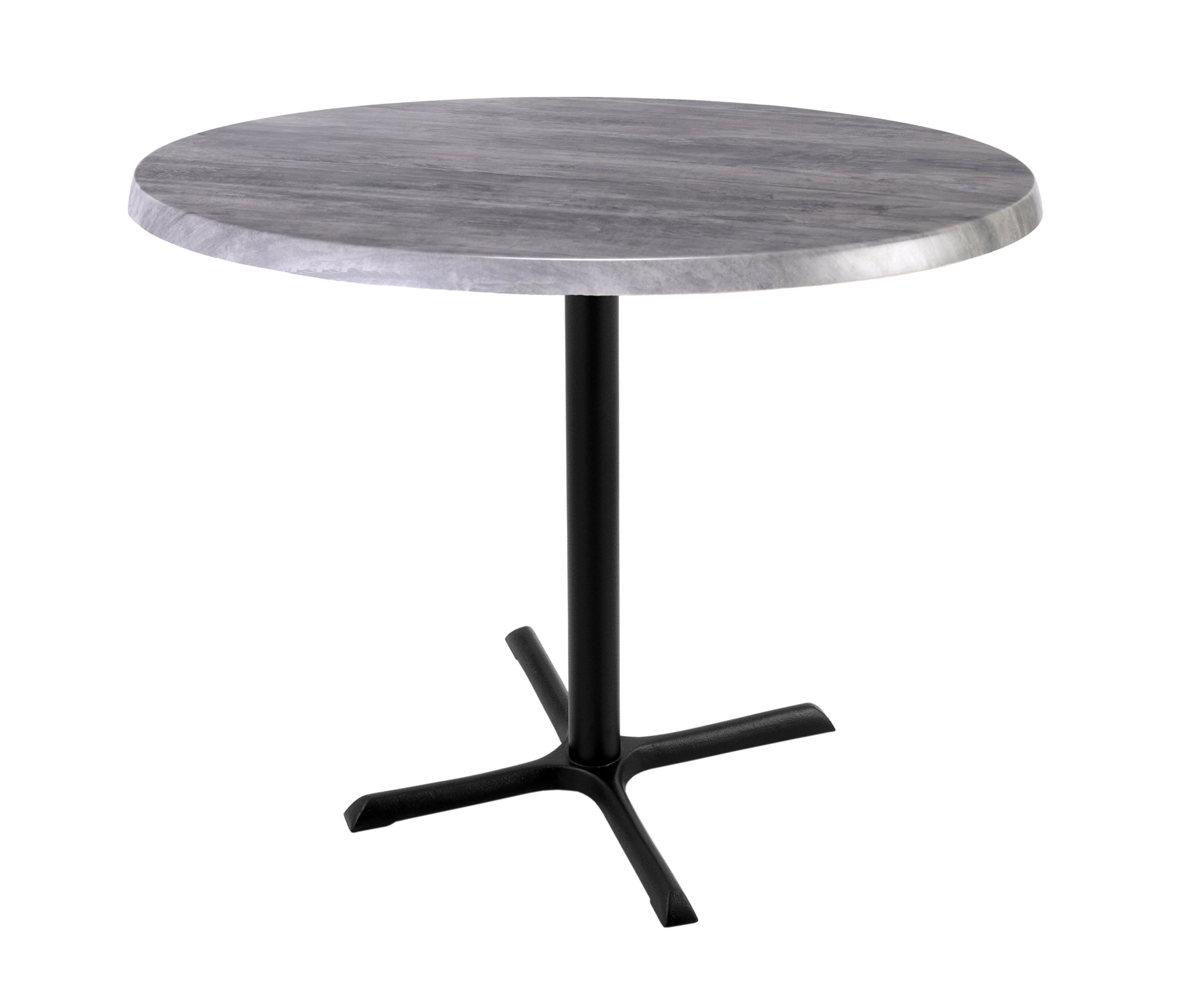 Holland Bar Stool 36-Inch Counter Height Round Patio Table - Indoor/Outdoor, Black Wrinkle Base