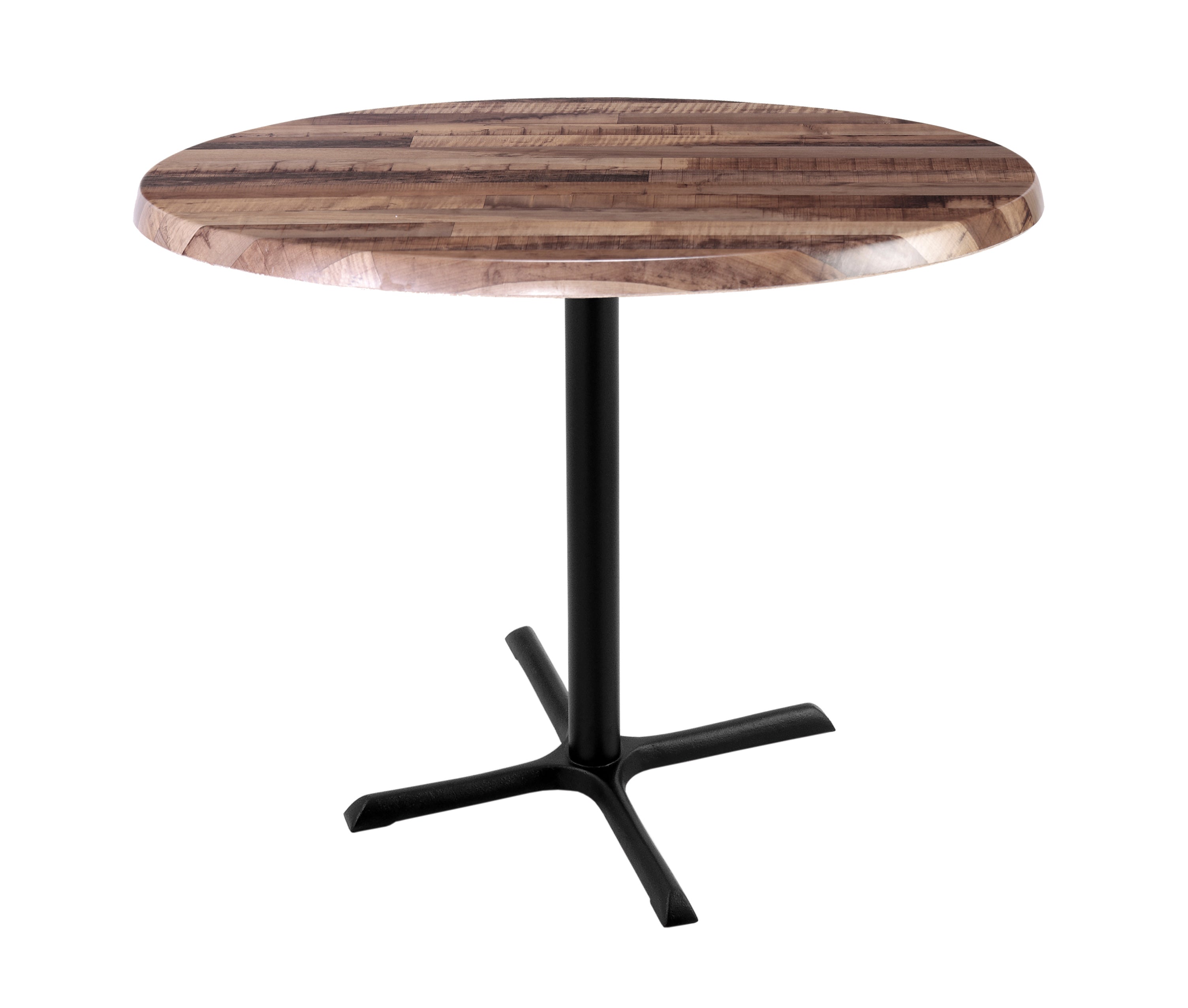 Holland Bar Stool 36-Inch Counter Height Round Patio Table - Indoor/Outdoor, Black Wrinkle Base