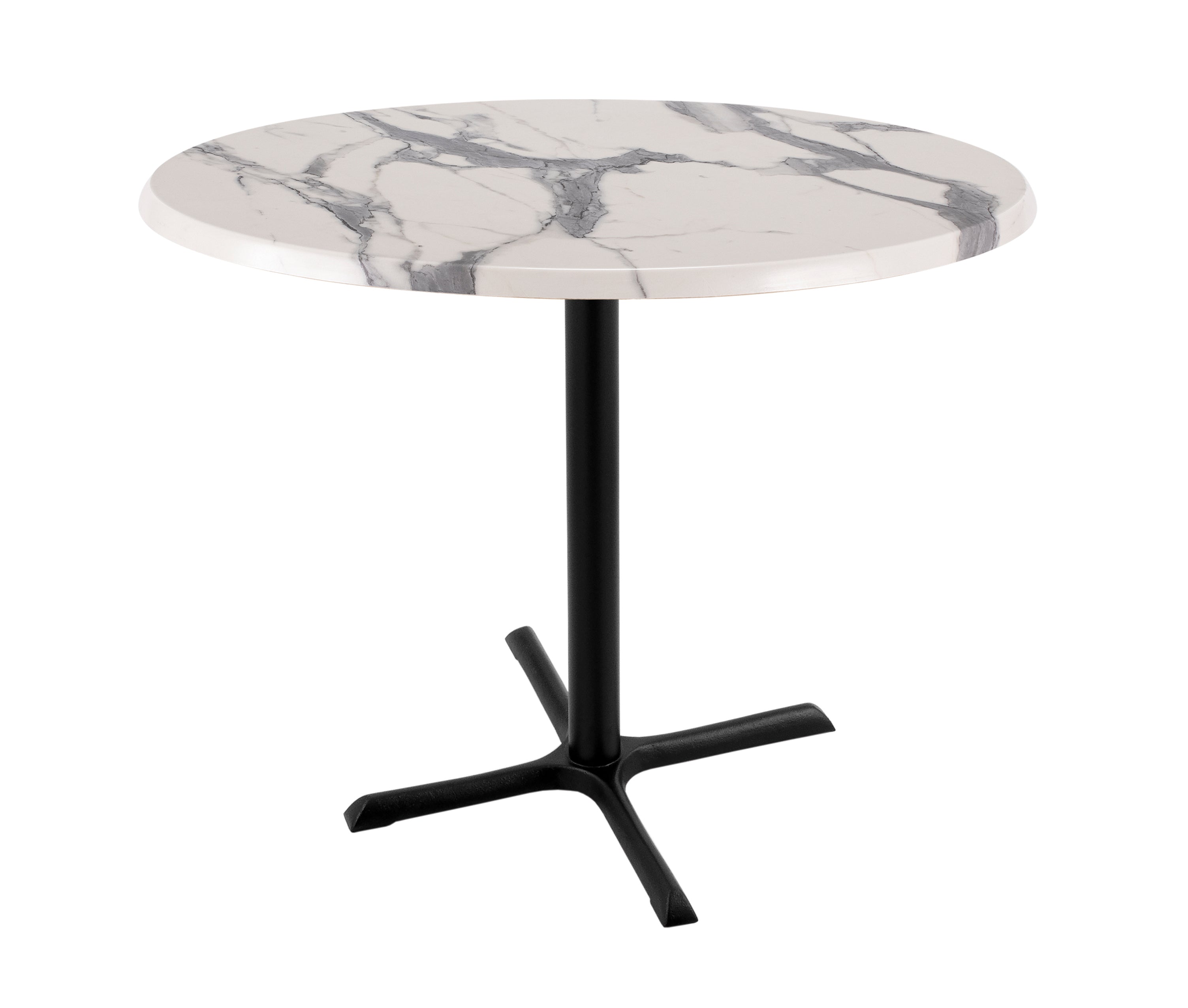 Holland Bar Stool 36-Inch Counter Height Round Patio Table - Indoor/Outdoor, Black Wrinkle Base